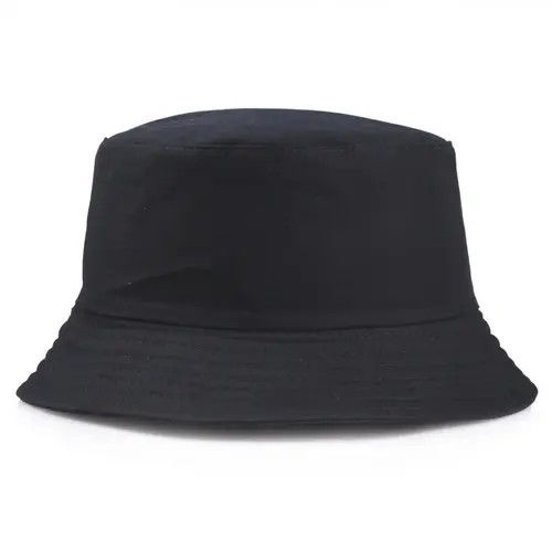 image of Hats Solid Color Black Foldable Bucket Hat, Men's
