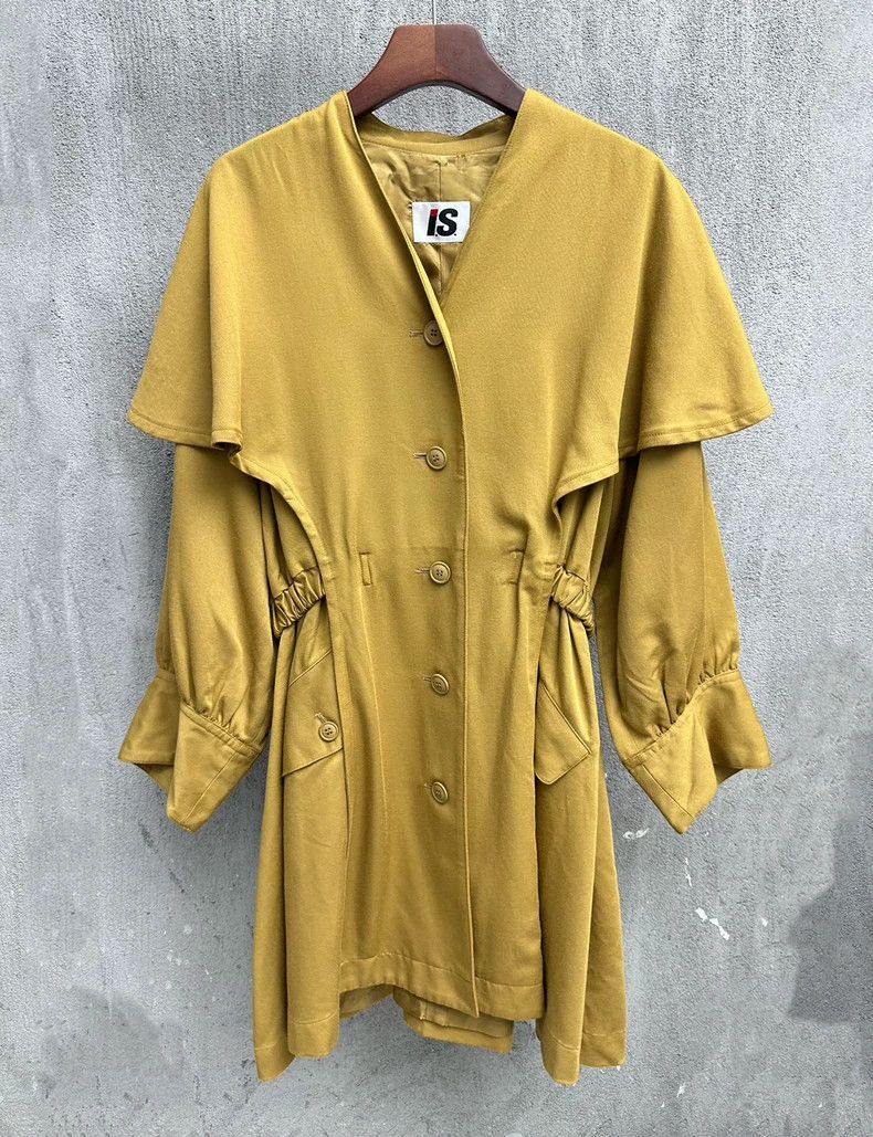 Issey Miyake Issey Miyake A large yellow shawl collar windbreaker Size M / US 6-8 / IT 42-44 - 1 Thumbnail