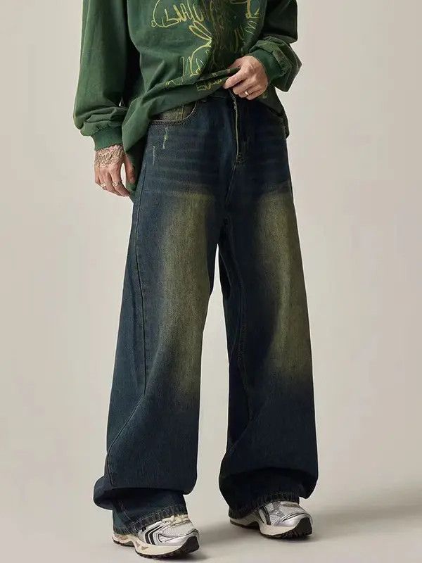 Japanese Brand VIBE Vintage washed and worn straight-leg wide-leg jeans Size US 30 / EU 46 - 7 Thumbnail