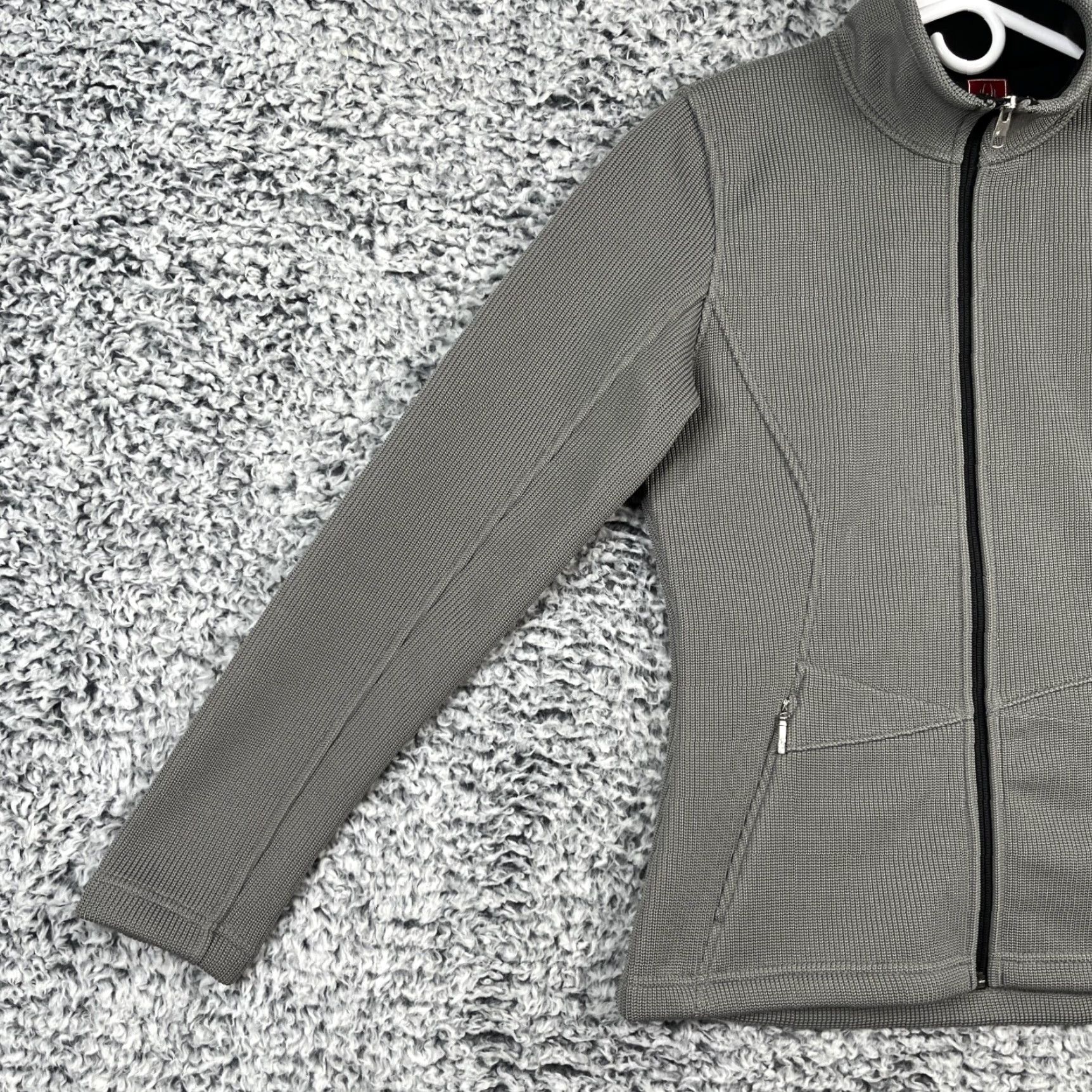 Spyder Spyder Jacket Womens Medium Gray Knit Full Zip Slim Fit Pockets Lining: Fleece Poly Size L / US 10 / IT 46 - 7 Thumbnail