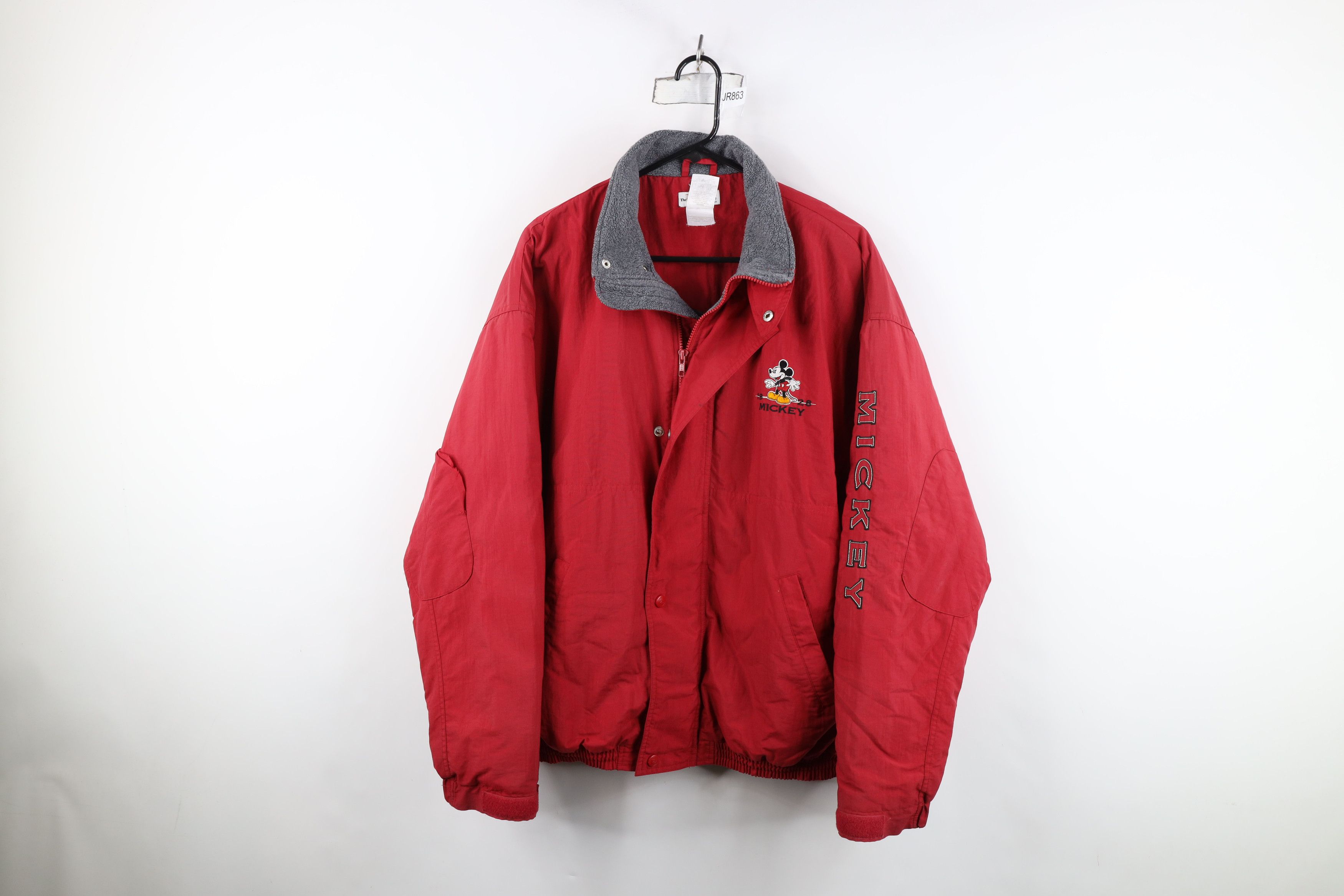 Disney Vintage 90s Disney Spell Out Mickey Mouse Bomber Jacket Red Size US XL / EU 56 / 4 - 1 Thumbnail