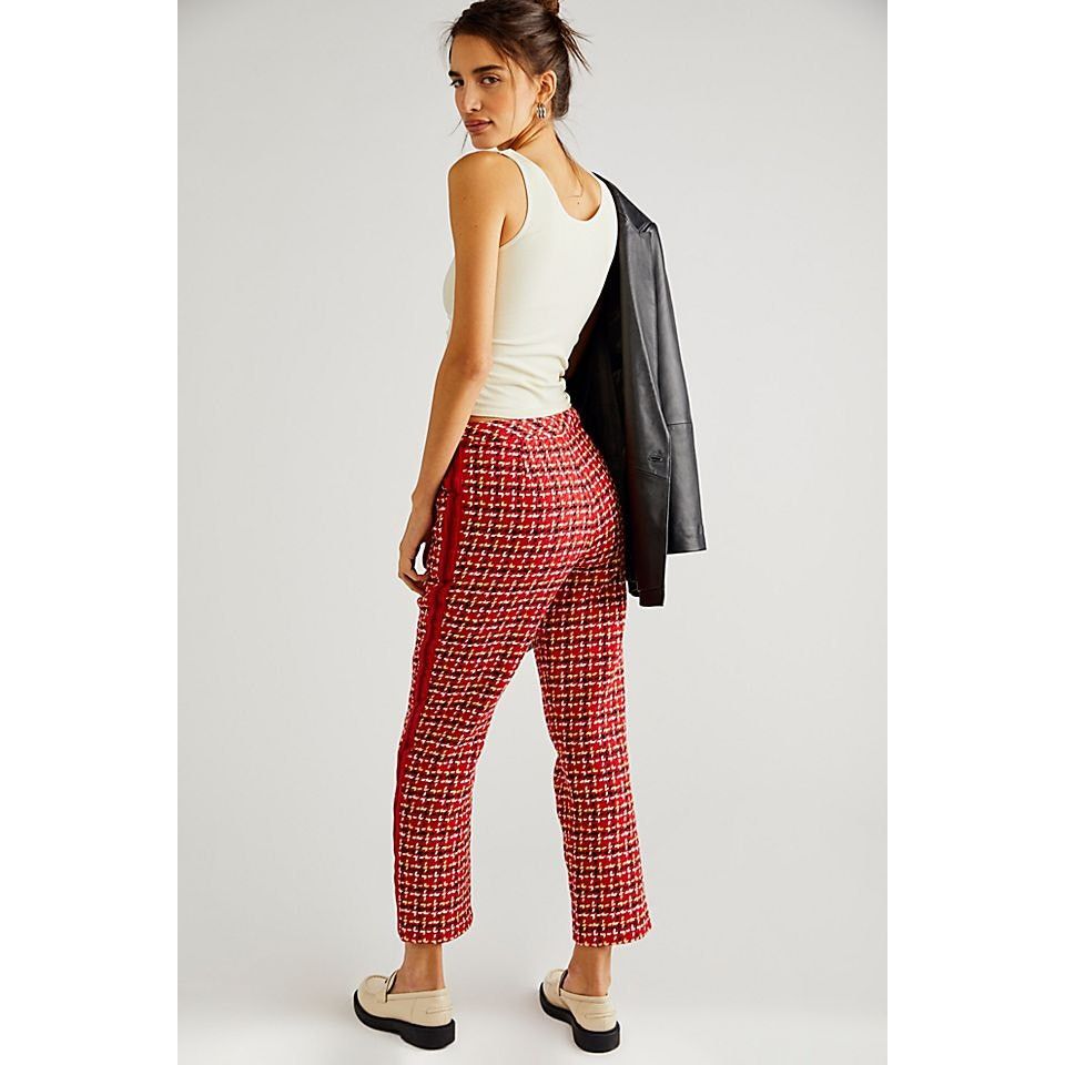 Free People New Free People Anna Sui Neo Mid-Rise Pants $504 SIZE 2 Red Size 26" / US 2 / IT 38 - 3 Thumbnail