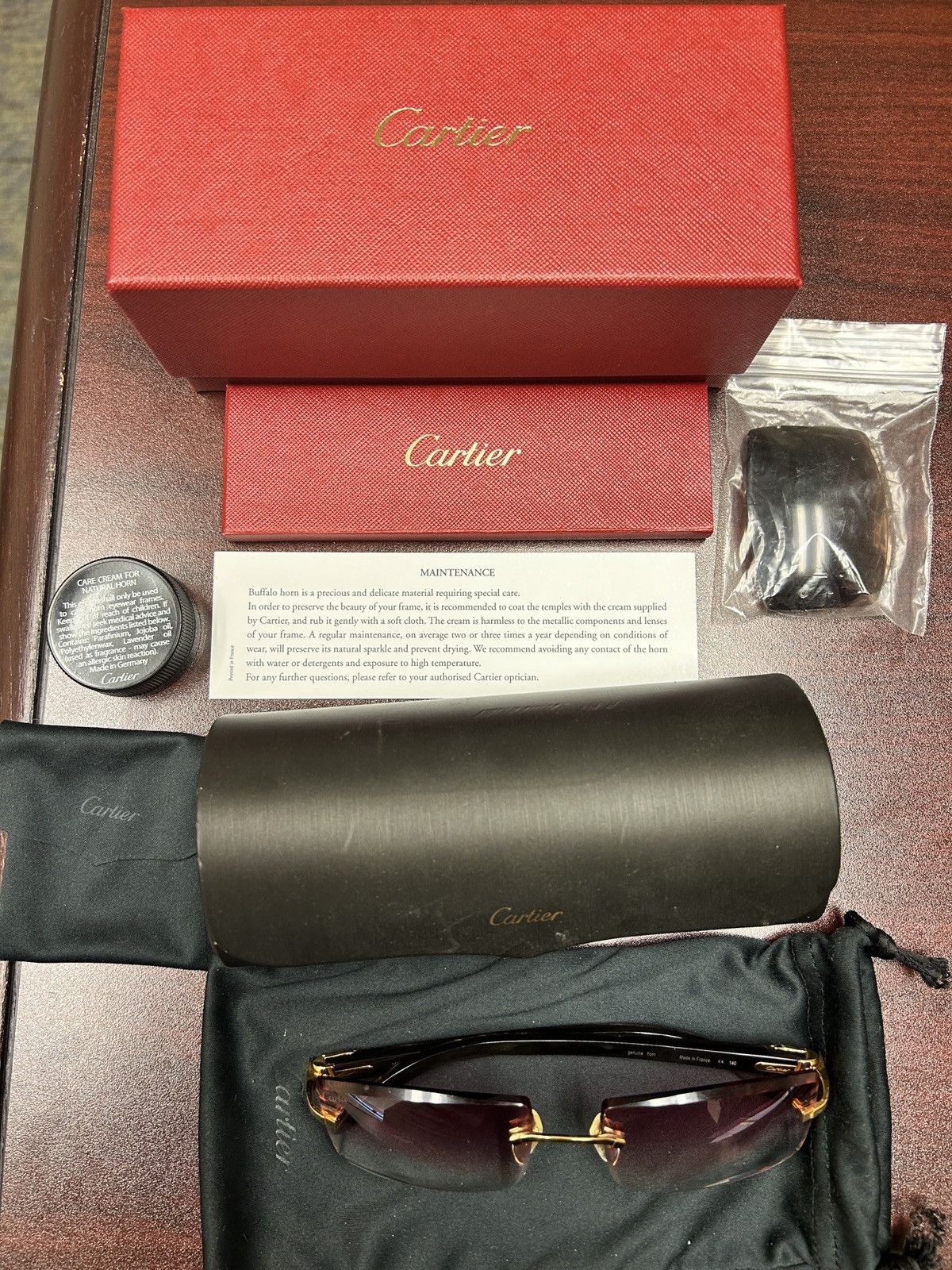 Cartier Cartier Buffalo Horn C Décor Sunglasses – Rare Buffs Size ONE SIZE - 16 Thumbnail