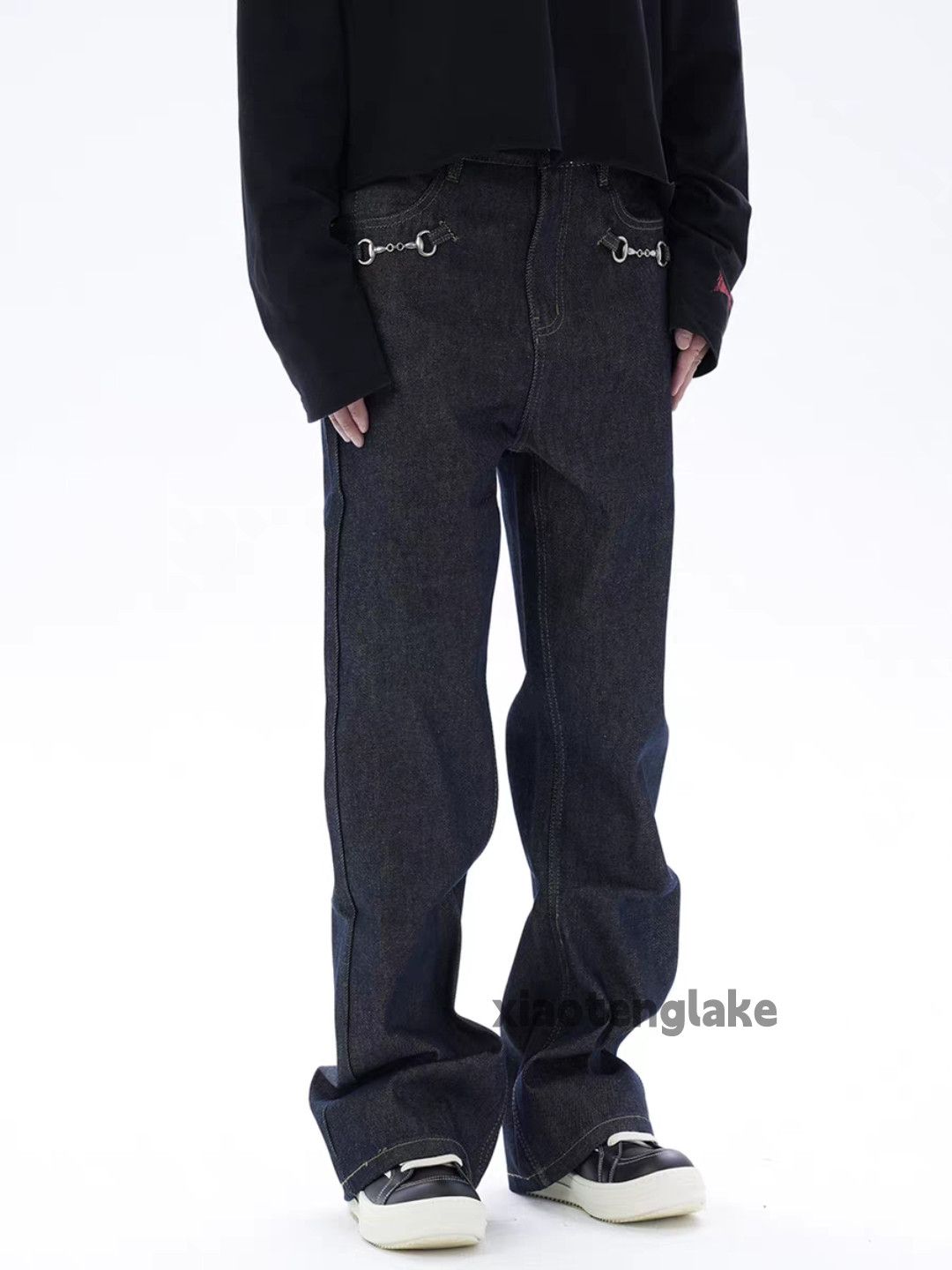 zx Balenciaga rickowens style flared punk loose jeans