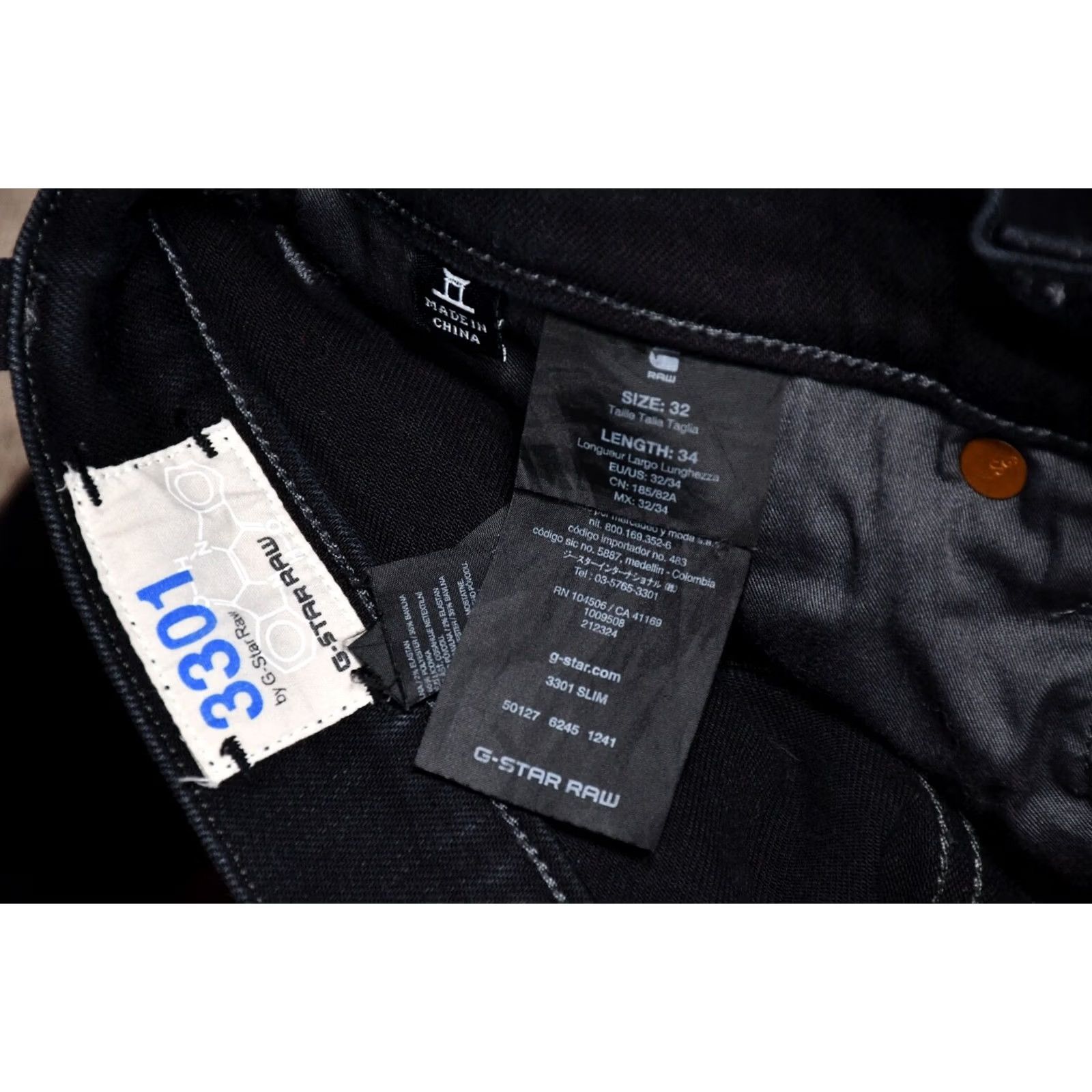 G-Star G-Star Raw 3301 Slim Jeans W32/L34 Mens Shirt? Size US 32 / EU 48 - 5 Thumbnail