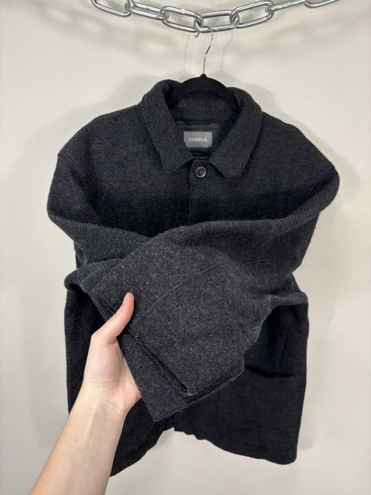 OSKA Oska Moessmer Women’s Dark Gray Virgin Wool Cardigan Jacket Size L / US 10 / IT 46 - 9 Thumbnail