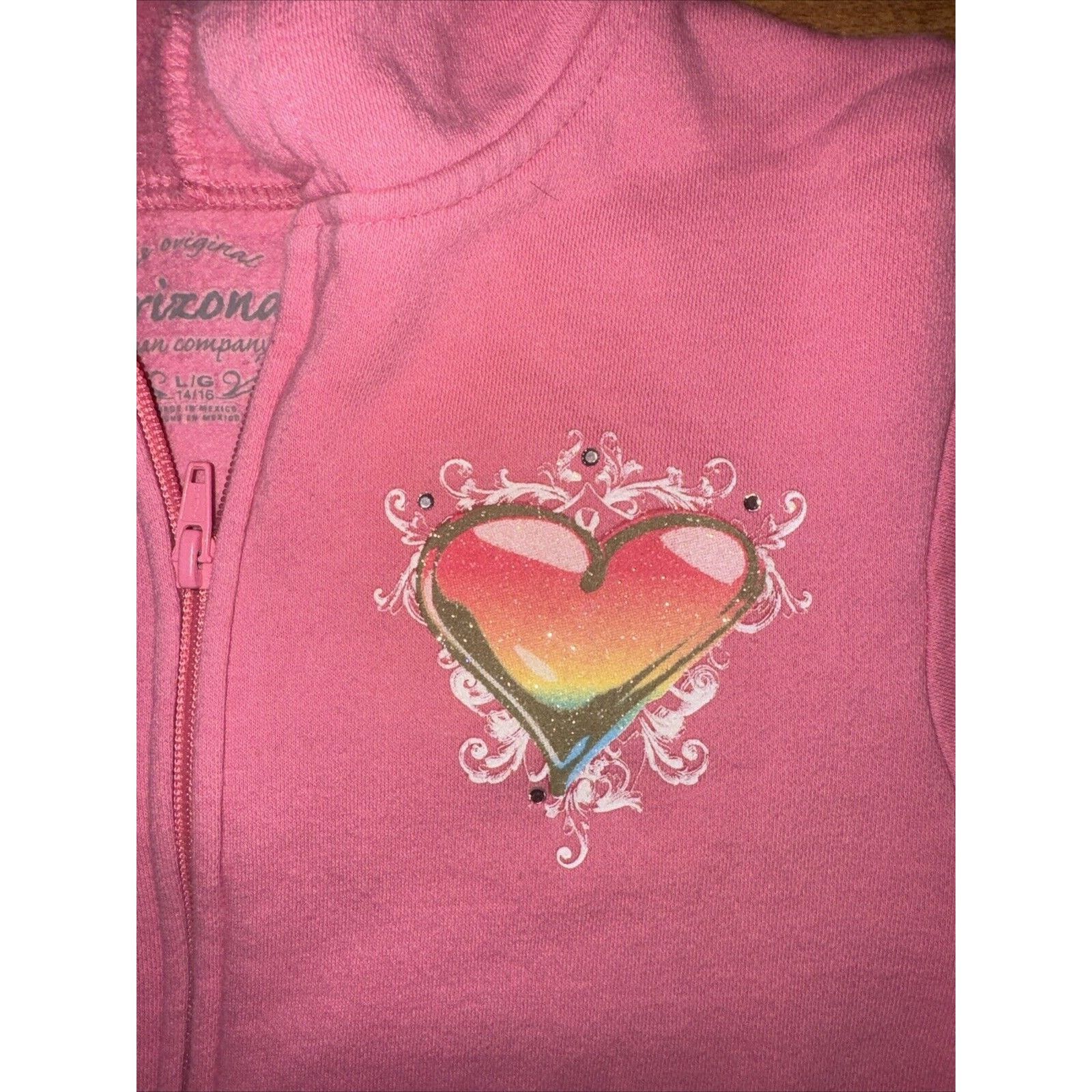 Arizona Jean Co. × Band Tees Vintage Y2K Full Zip Hoodie Pink Angel Small 16x20.5 Size S / US 4 / IT 40 - 3 Thumbnail