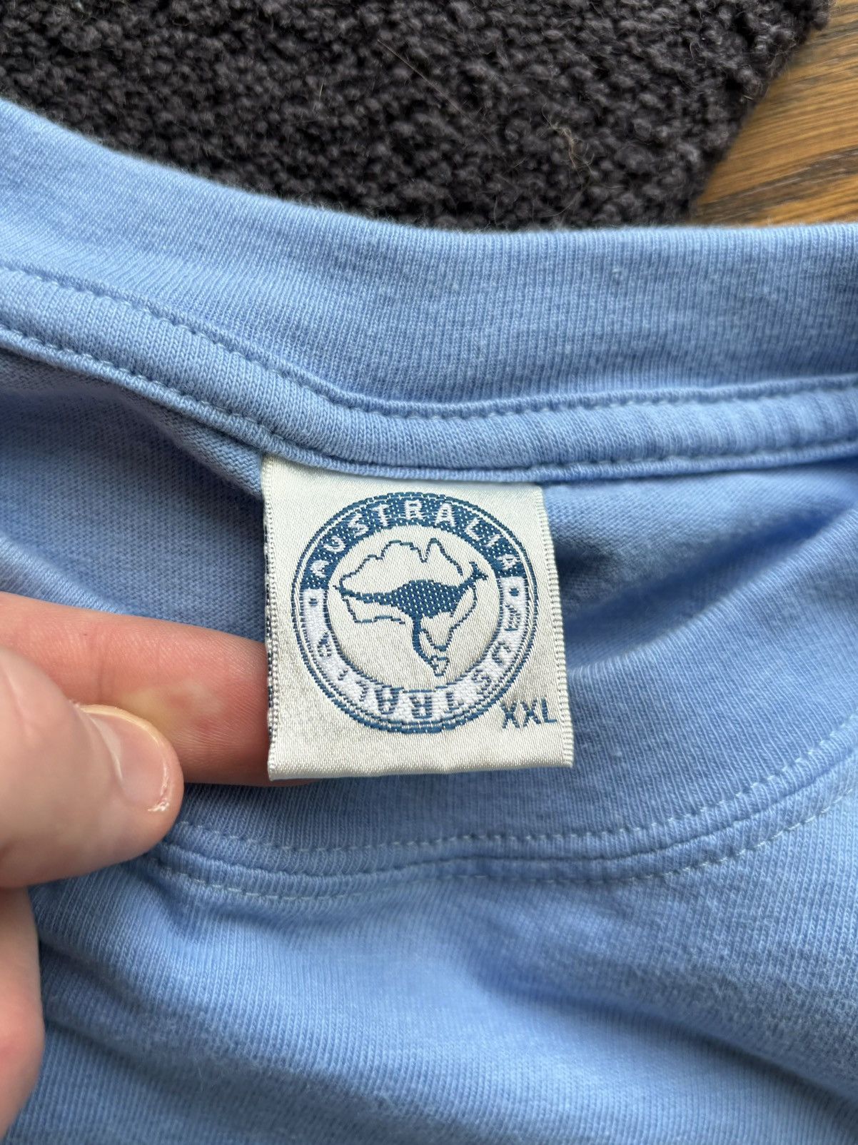 Man Made In Australia × Vintage 1990s Vintage Australia T-Shirt 90s Vintage Tee Kangaroo Blu Size US XXL / EU 58 / 5 - 2 Thumbnail