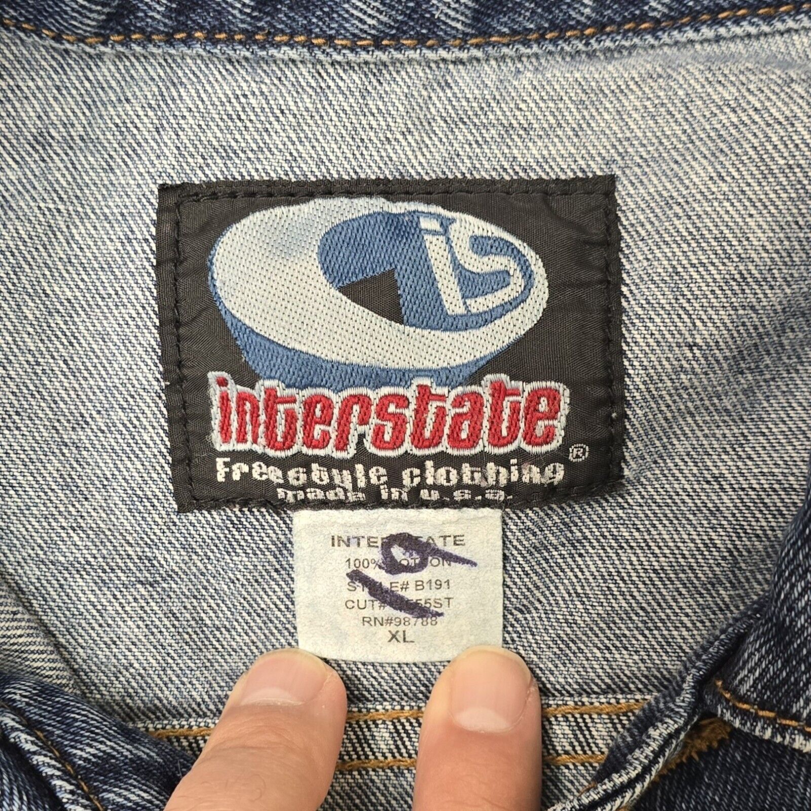 Vintage Vintage Interstate IS Freestyle Clothing Denim Jacket Sz XL Size US XL / EU 56 / 4 - 6 Thumbnail