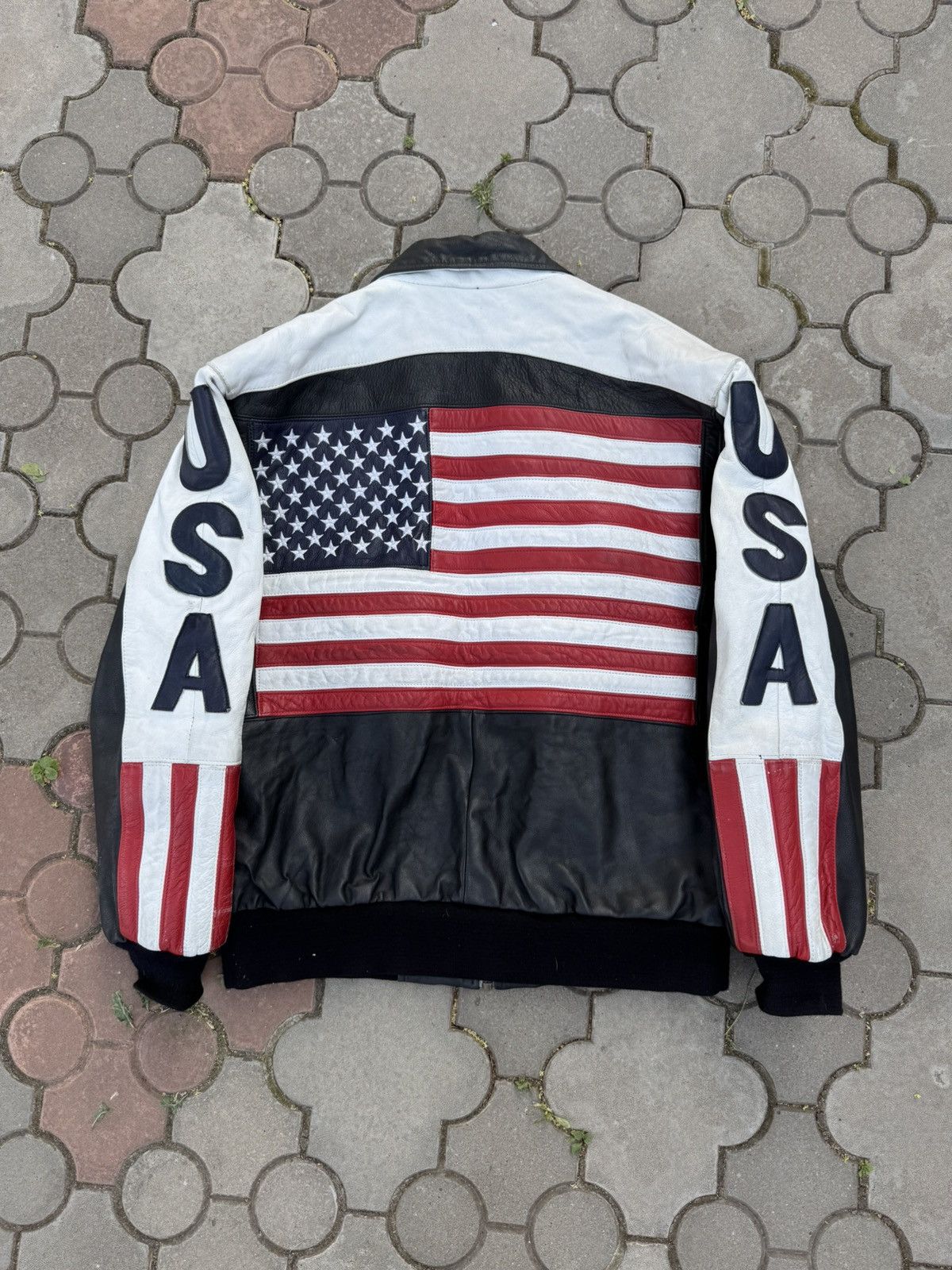 Vintage Vintage Crazy USA Genuine Leather Jacket Size US XXL / EU 58 / 5 - 1 Thumbnail