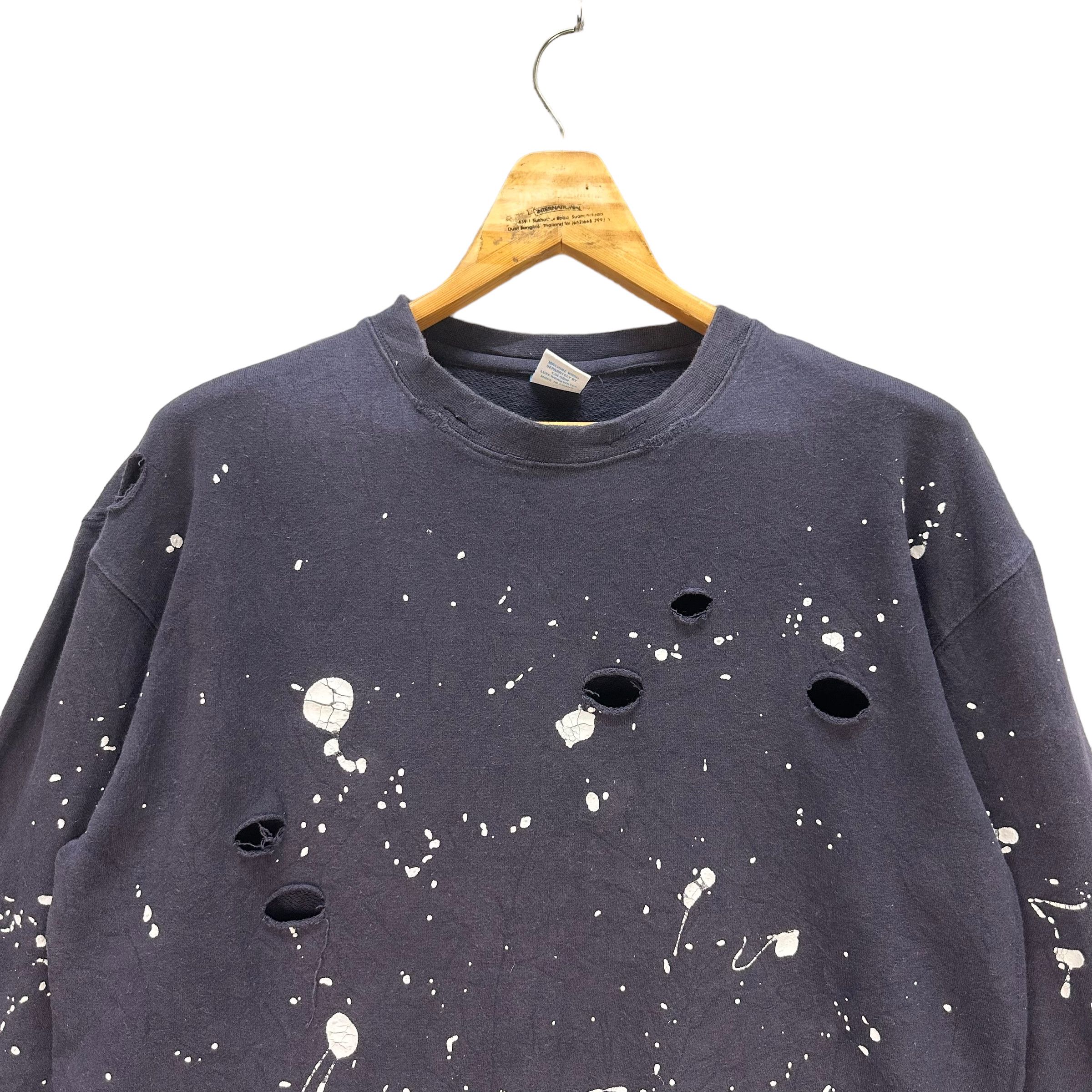 Japanese Brand TRASHED🔥 RIMASTER PAINT SPLATTER SWEATER #8305-002 Size US L / EU 52-54 / 3 - 2 Thumbnail