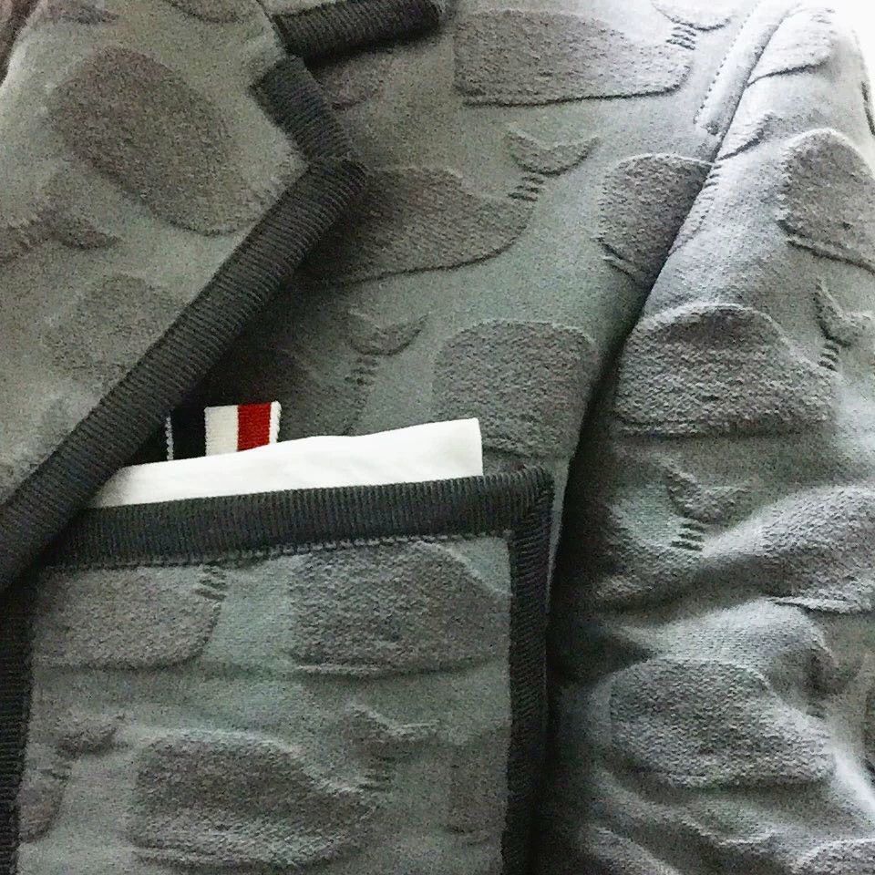 Thom Browne Thom Browne Classic White 3-Color Logo Pocket Square Size ONE SIZE - 6 Thumbnail