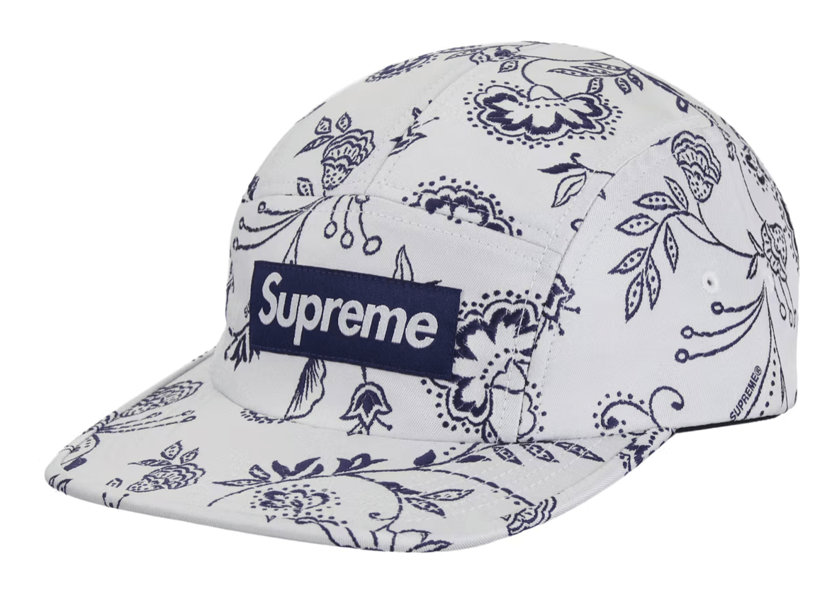 Supreme Supreme Floral Jacquard Camp Cap White Sz Adjustable Size ONE SIZE - 1 Thumbnail