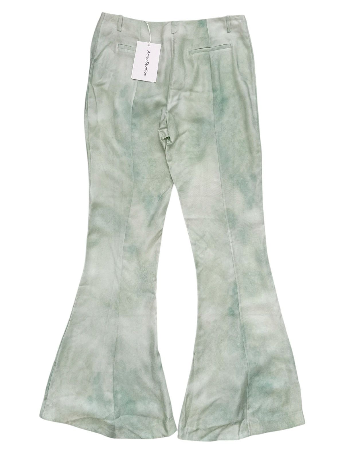 Acne Studios Green Dye Silky Cupro Flare Trouser Size 27" / US 4 / IT 40 - 3 Thumbnail