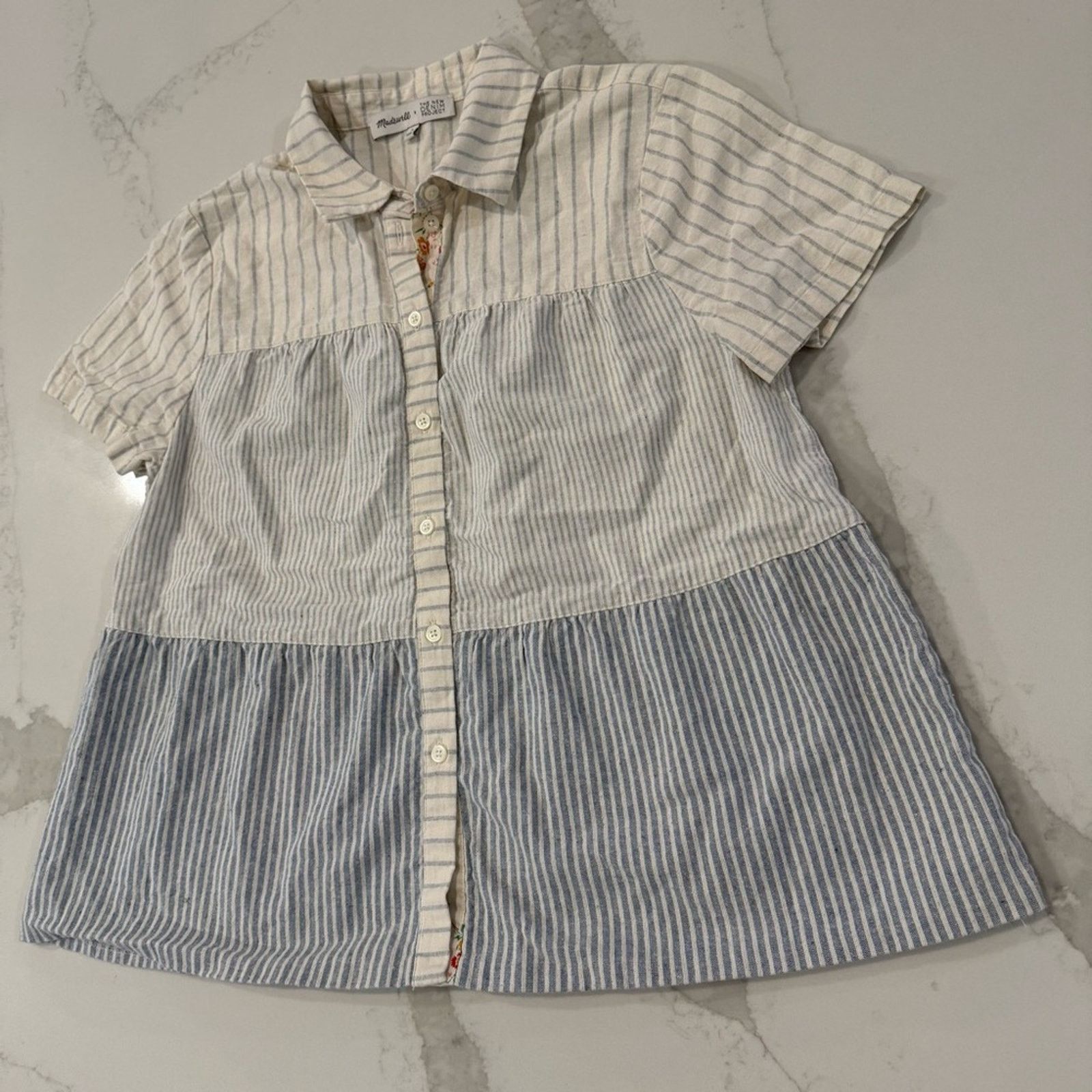 Madewell Madewell x The New Denim Project Stripe Shirt Womens Small Size S / US 4 / IT 40 - 4 Thumbnail