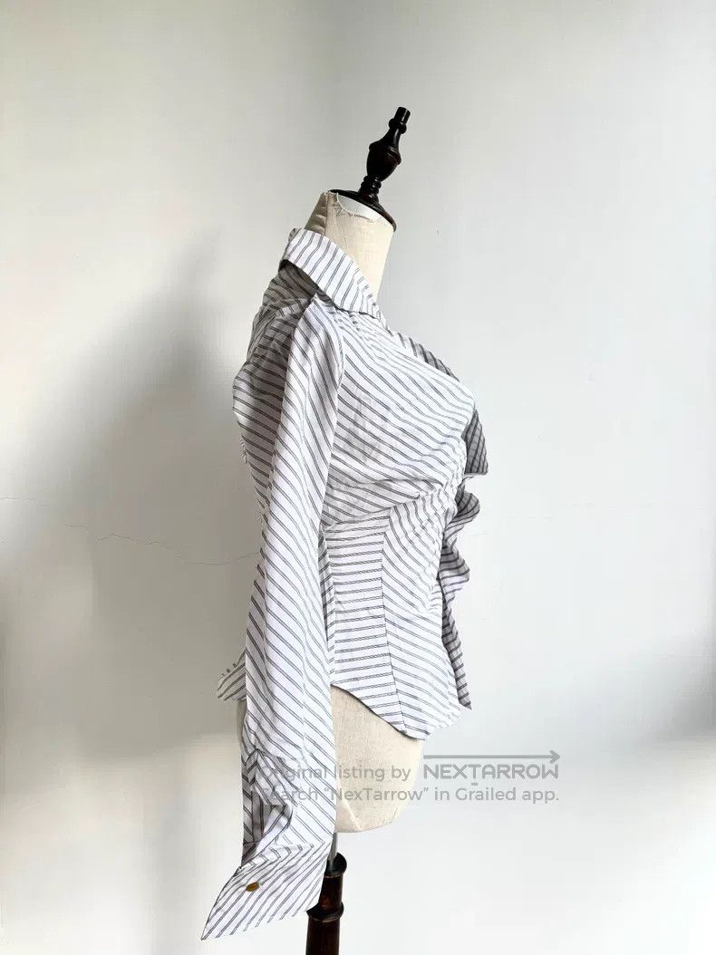 Vivienne Westwood Vivienne Westwood White Striped Drunkard Shirt Size XS / US 0-2 / IT 36-38 - 5 Thumbnail