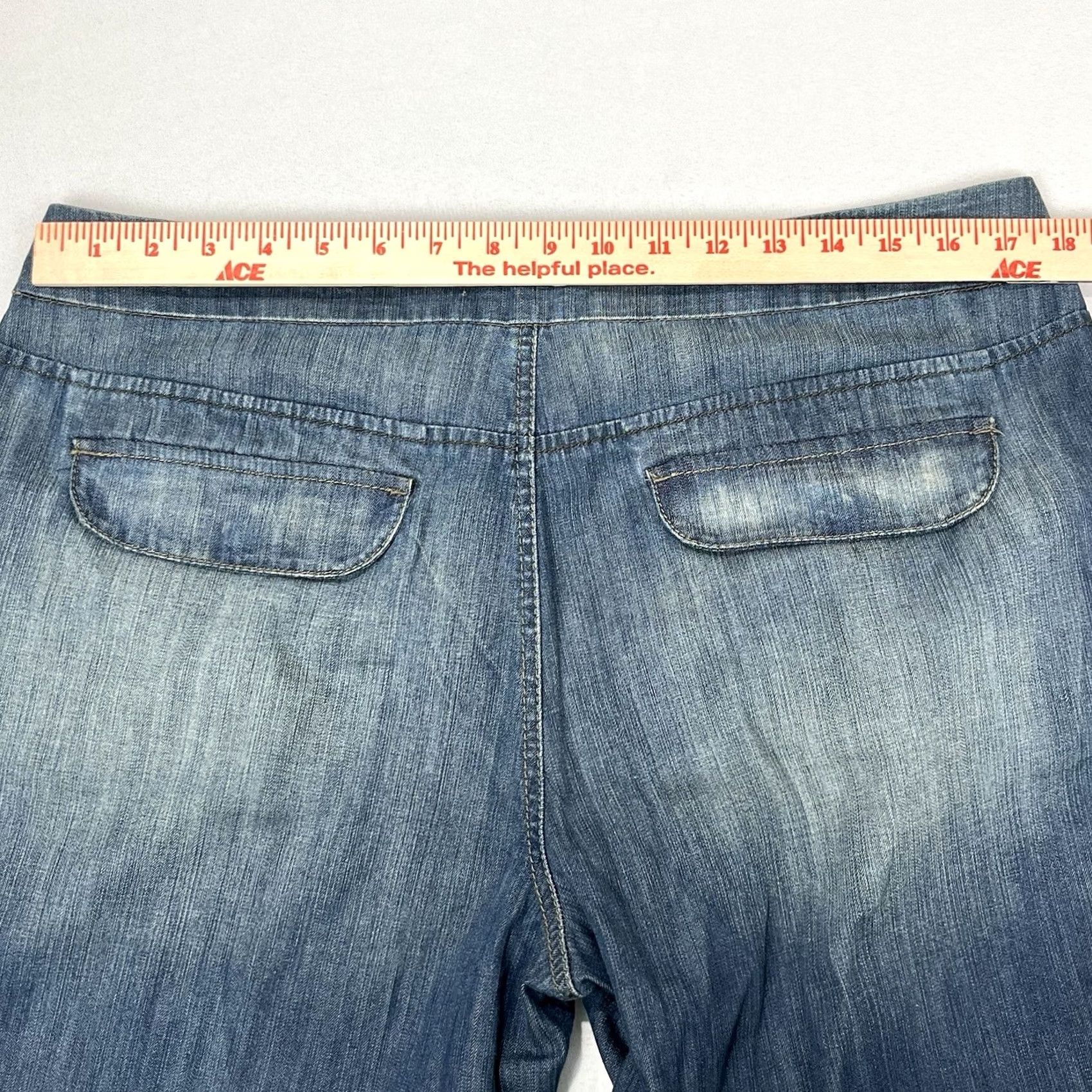 DKNY DKNY JEANS Trouser Jean Pants Flare Leg Lightweight Womens Regular 14 Blue 100% Cotton Size 29" - 7 Thumbnail