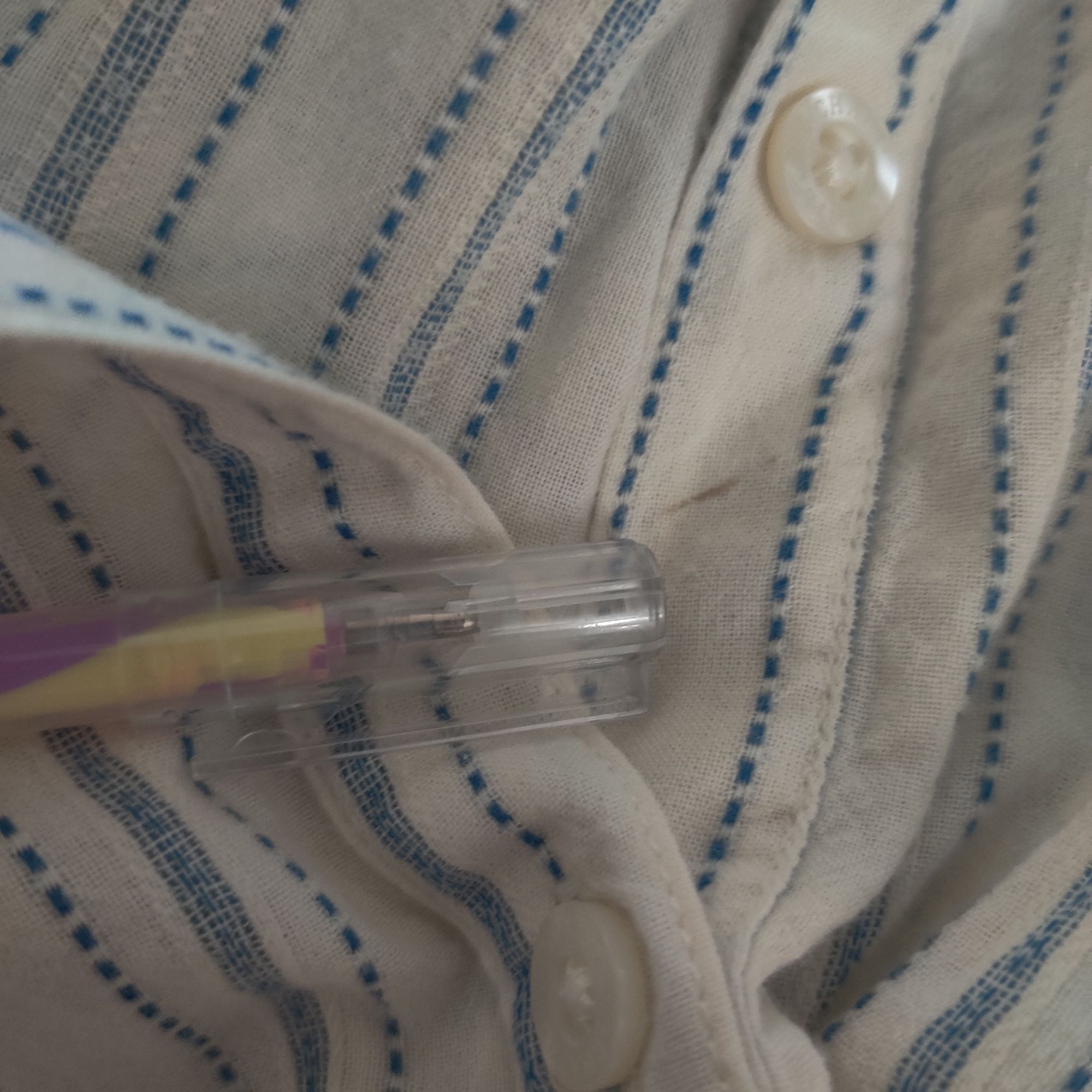 Chaps Chaps L Striped Cotton Shirt Blue White Button Front Long Sl Size L / US 10 / IT 46 - 9 Thumbnail