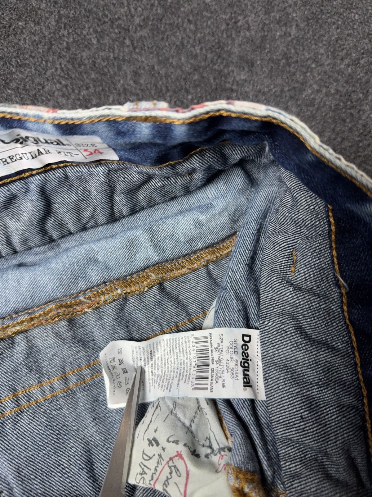 Desigual Y2k Vintage 00s Japanese Retro Desigual Waist Zip Denim Size US 34 / EU 50 - 11 Thumbnail