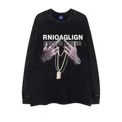 Japanese Brand Street Vintage Hip Hop Printed Washed Long Sleeve T-Shirt Size US L / EU 52-54 / 3 - 7 Thumbnail