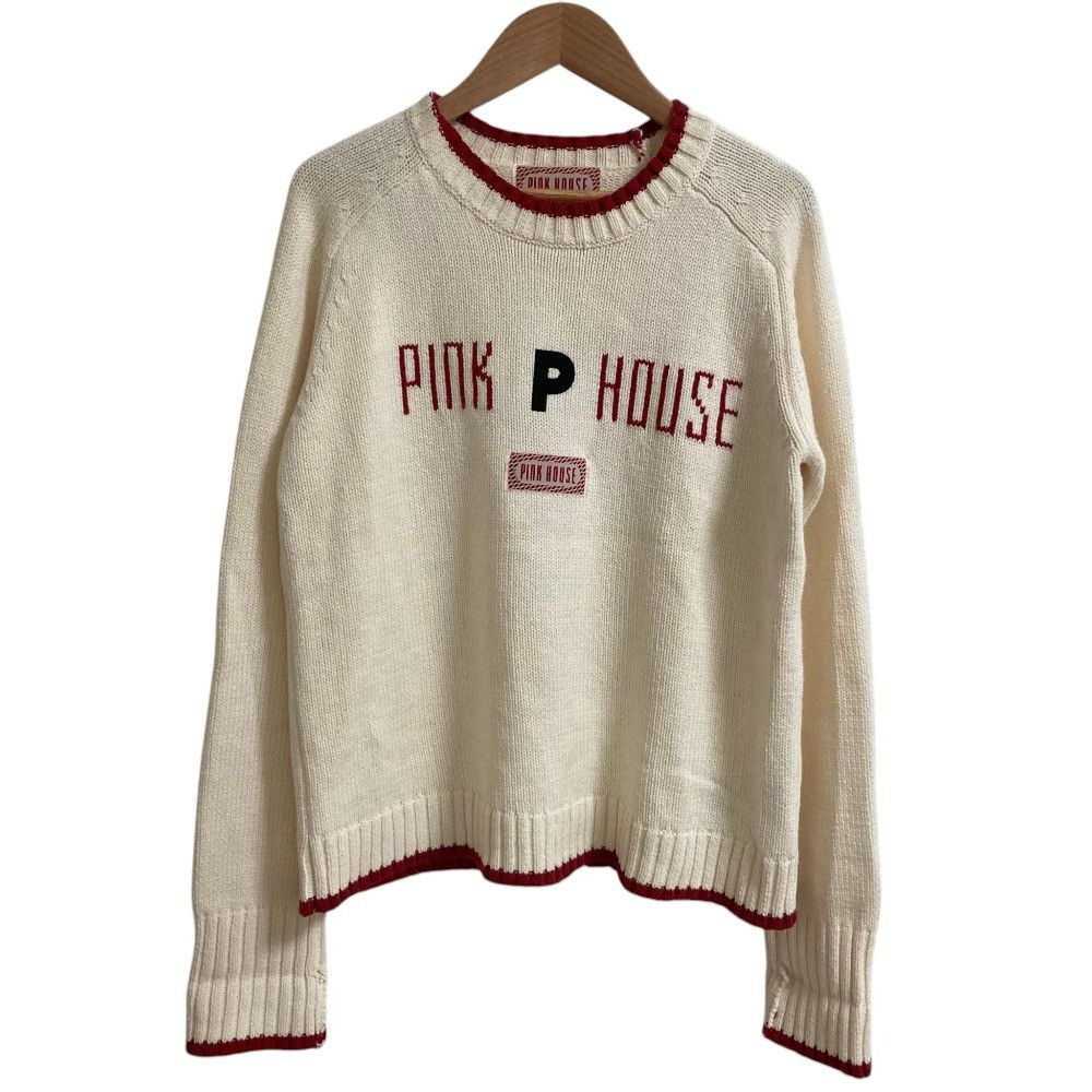 Other Other PINK HOUSE Logo Embroidery Knit Sweater Textile Tops A2101KPO028 DUTY FREE for USA Size ONE SIZE - 1 Thumbnail