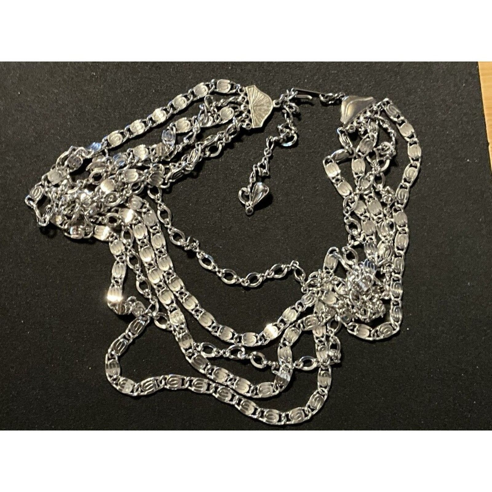 Other Lot Of 3 Silver Tone Necklaces All High Quality (Read Desc) Size ONE SIZE - 8 Thumbnail