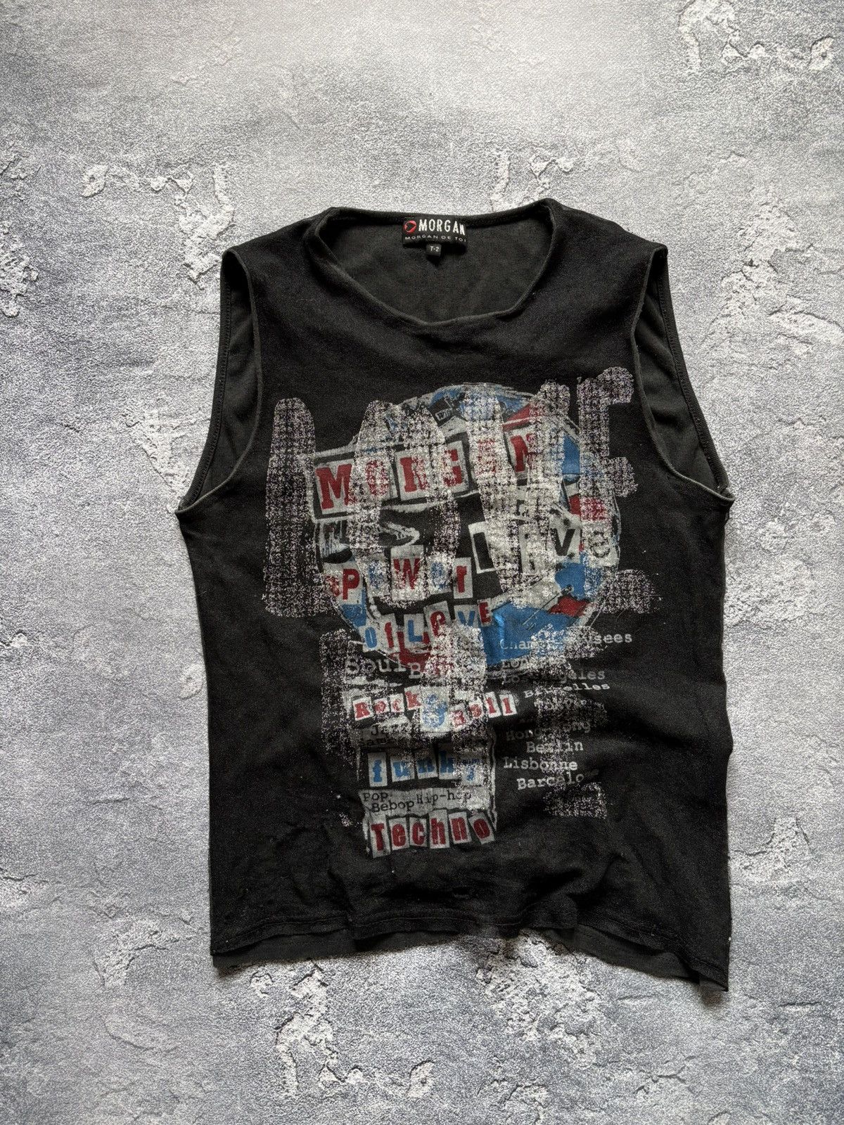 Hysteric Glamour Vintage 90s Morgan De Toi Y2K Grunge Printed Mesh Tank Top Size XS / US 0-2 / IT 36-38 - 3 Thumbnail