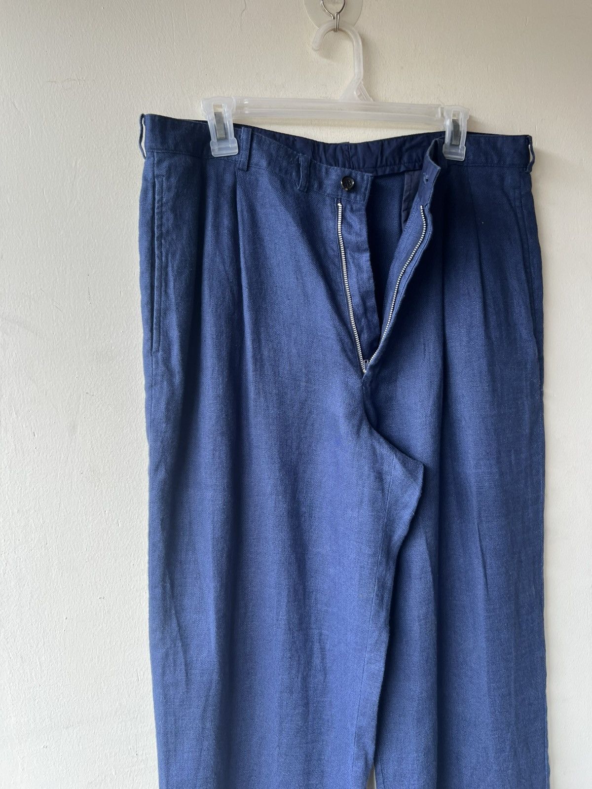 Mademoiselle Non Non Papas Japan 100% Linen Baggy Trouser Pant Blue Size US 34 / EU 50 - 10 Thumbnail
