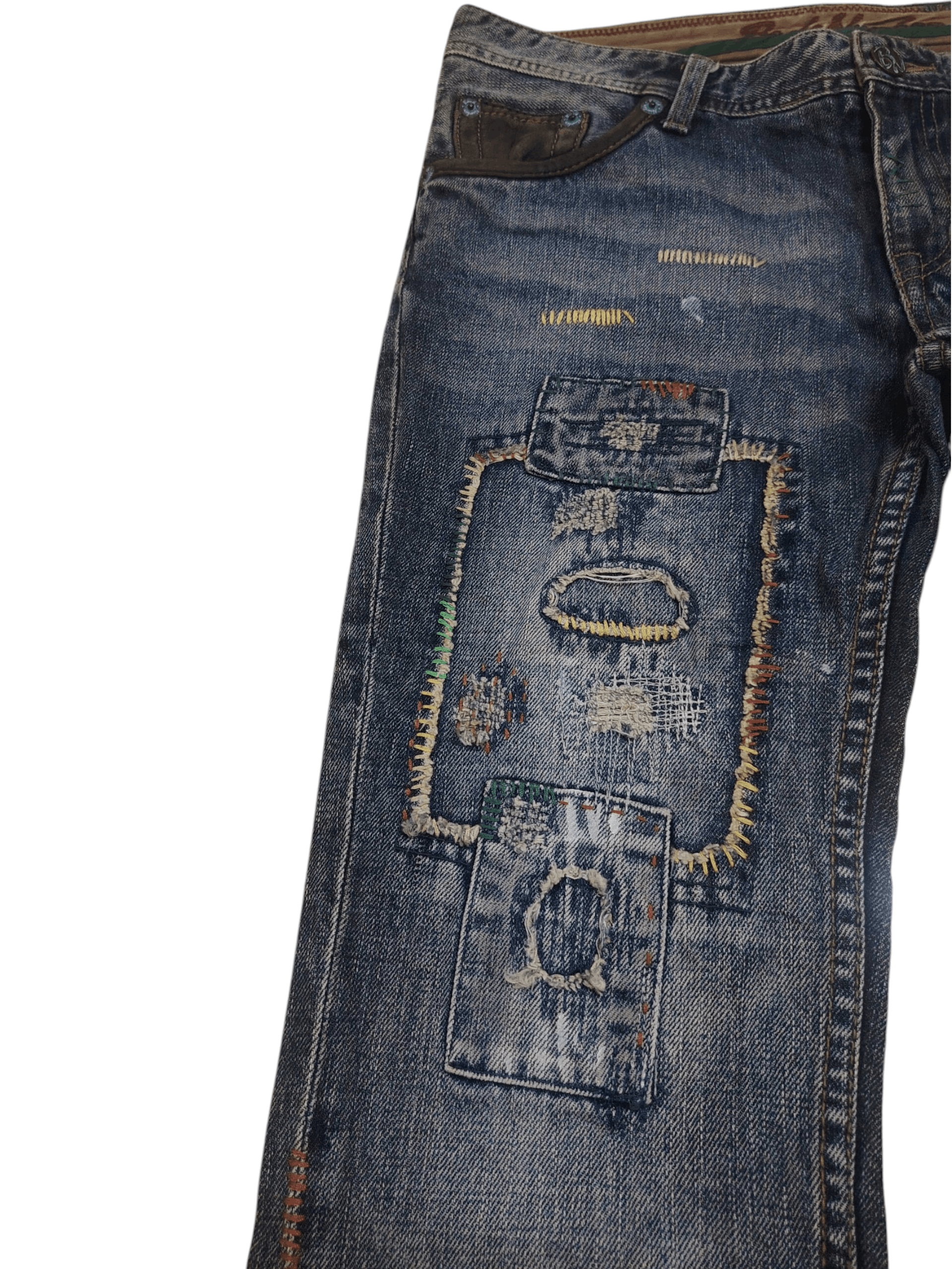 Undercover Rare!!! Back Number Patchwork Boro Flared Jeans Distressed Size US 32 / EU 48 - 7 Thumbnail