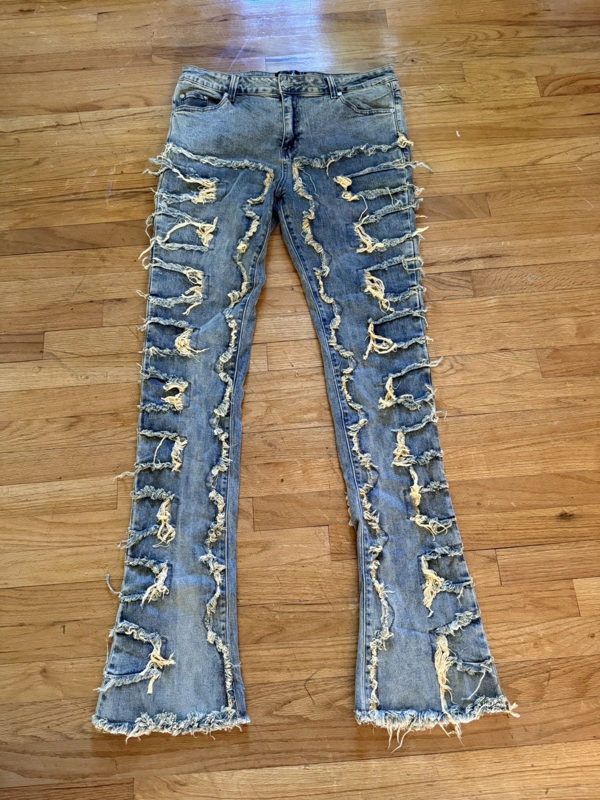 【GUAPI】RAW OCEAN BLUE STACKED DENIM 30 Guapi Raw Ocean Blue Stacked Denim