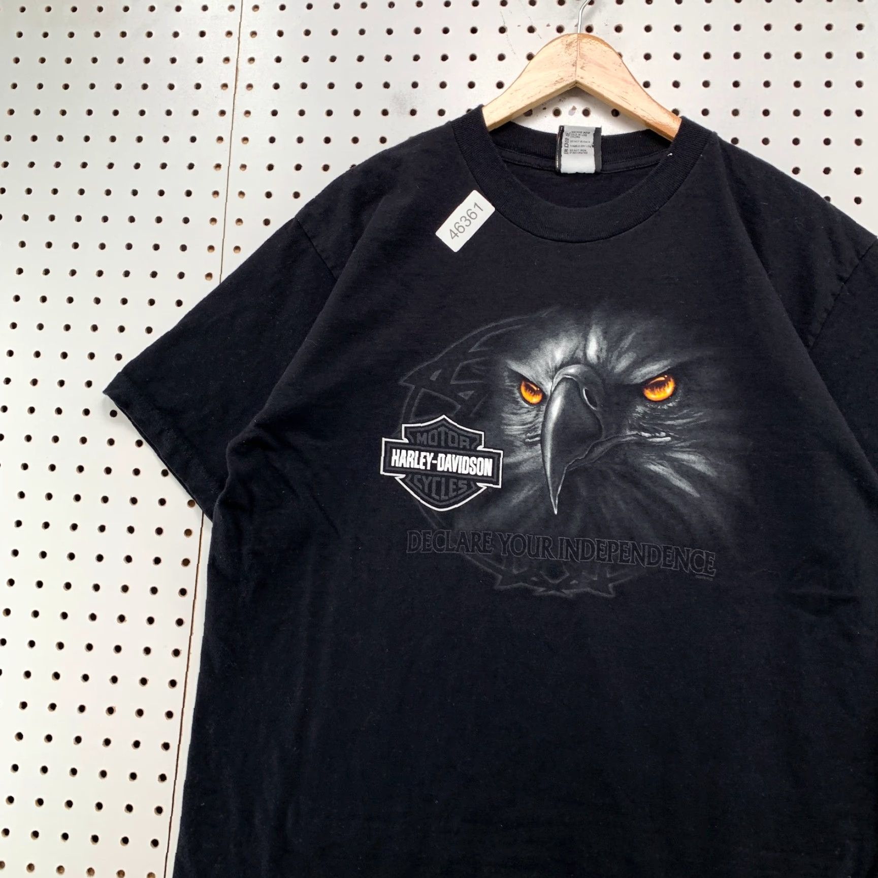 Harley Davidson VINTAGE Harley-Davidson Shirt Mens XL Black Eagle Declare Independence Smyrna DE Size US XL / EU 56 / 4 - 3 Thumbnail