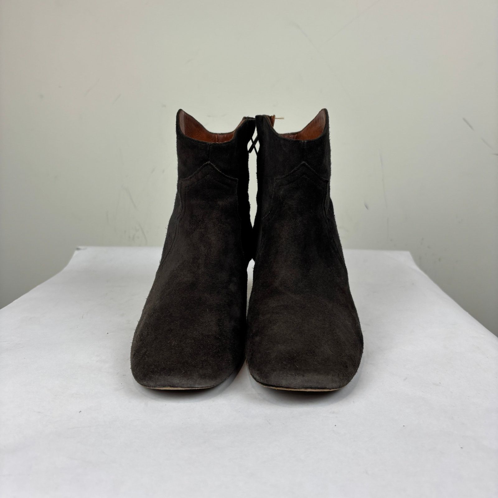 Isabel Marant Isabel Marant Dicker Suede Brown Block Heel Booties 39 US 9 Size US 9 / IT 39 - 2 Thumbnail