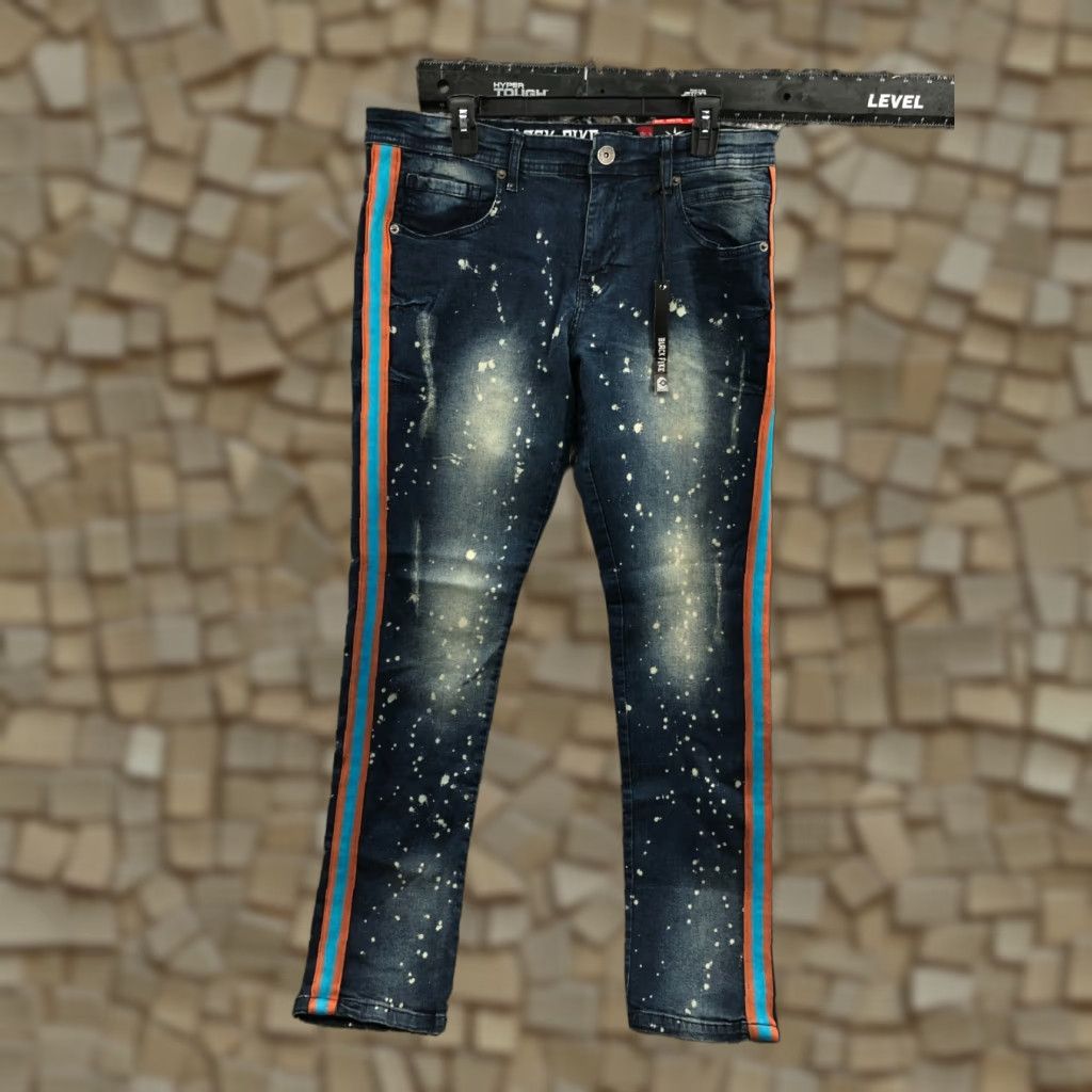 Vintage Black Pike Jeans Slim Tapered 34x32 Mens Blue Denim 5-Pocket Style Slim Regular Size US 34 / EU 50 - 1 Thumbnail