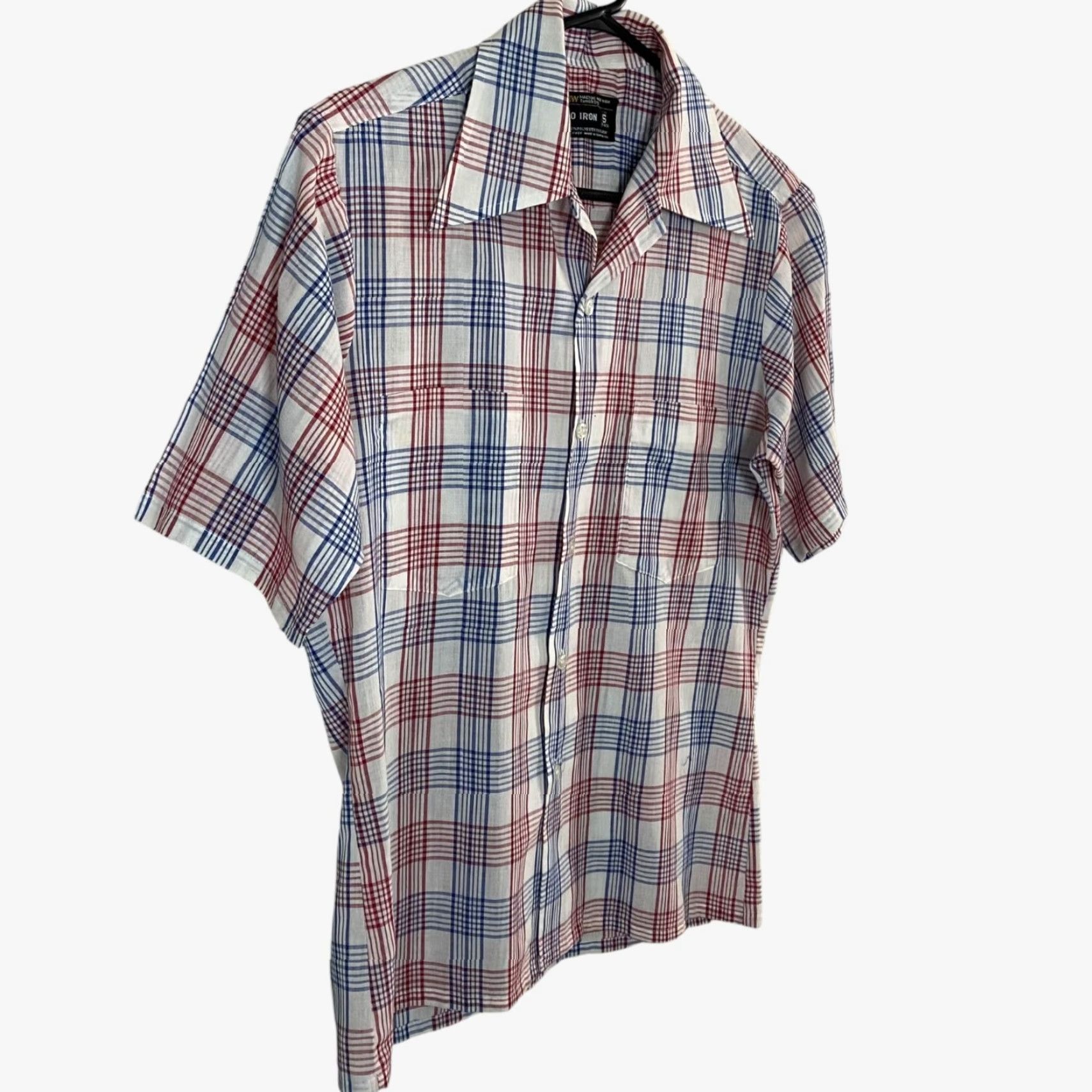 JCPenney VINTAGE JC Penney Plaid Sport Shirt Men's S White Short-Sleeve Button-Up 70s Classic Retro 70s Mens Small Short Sleeve Button-Up Size US S / EU 44-46 / 1 - 2 Thumbnail