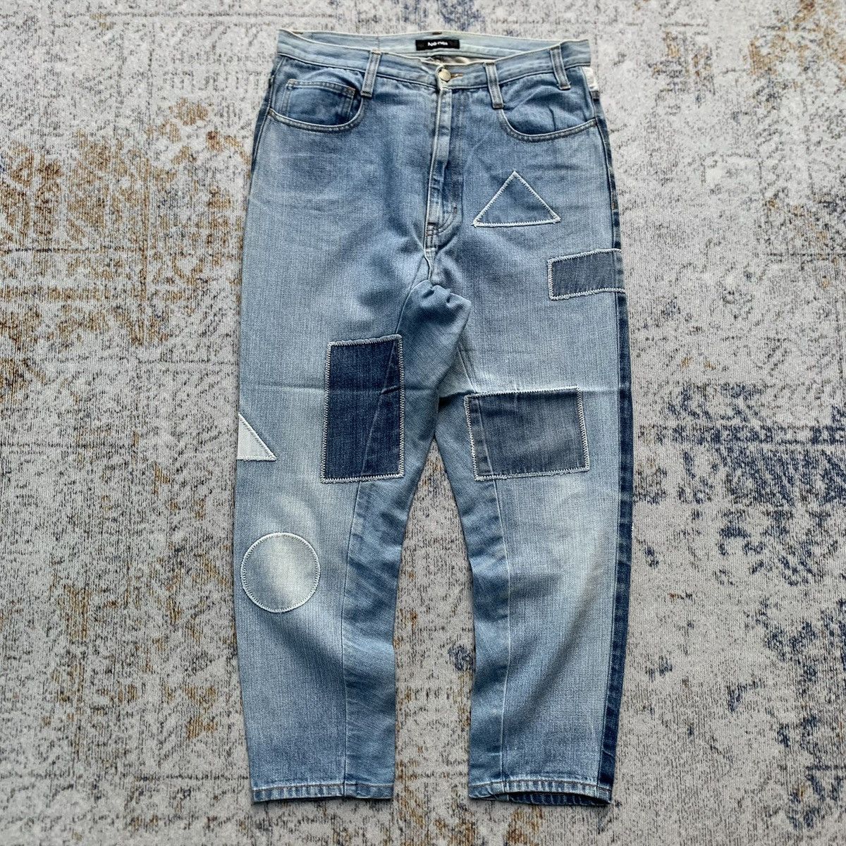 Issey Miyake × Japanese Brand × Ne-Net 2000s Ne-net Patchwork Issey Miyake Wide Baggy Denim Pants Size US 30 / EU 46 - 4 Thumbnail