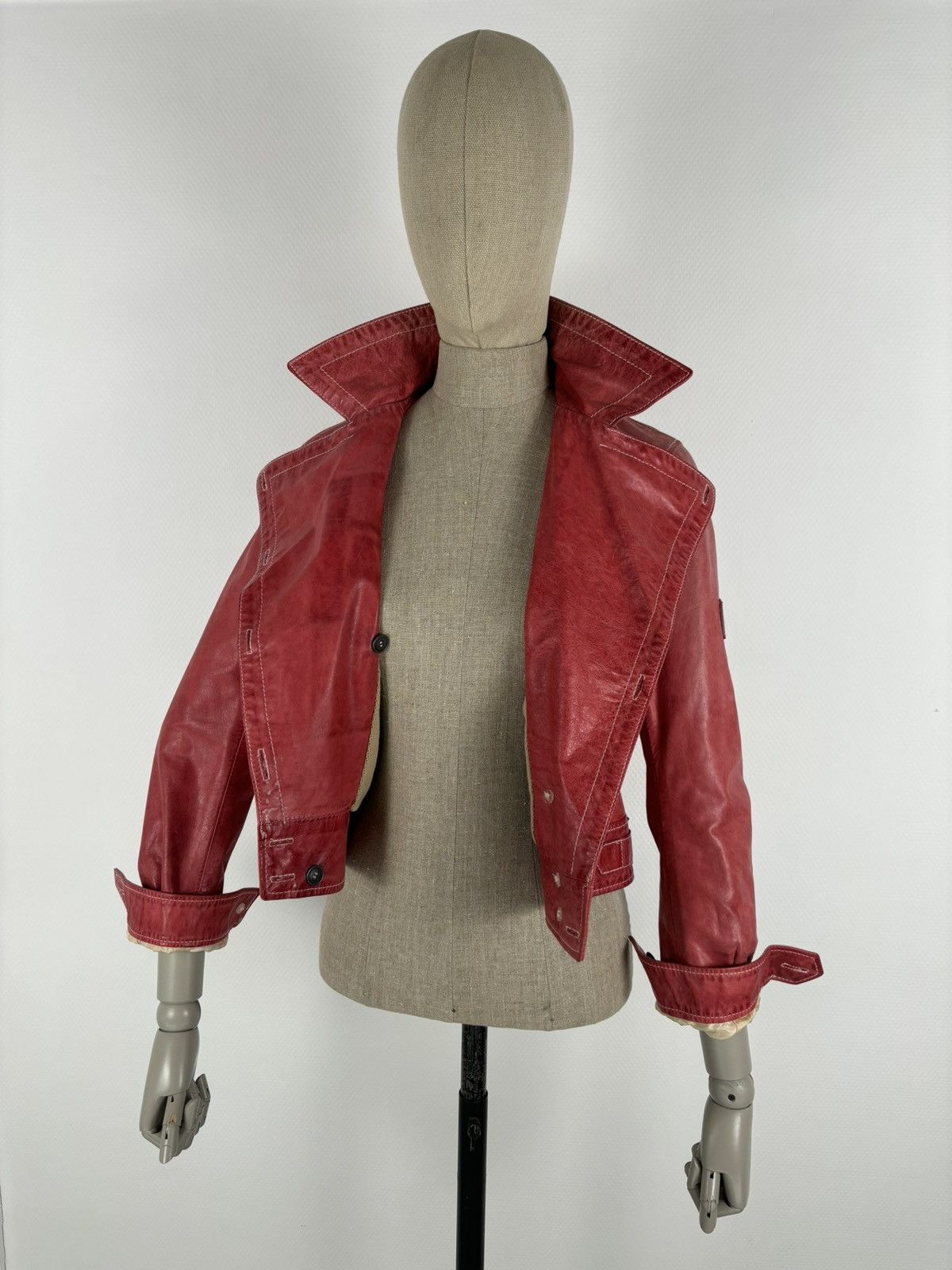 Belstaff RARE VTG BELSTAFF 'The Aviator' Leather Red Jacket Biker Coat Flight Bomber 42 Size M / US 6-8 / IT 42-44 - 8 Thumbnail