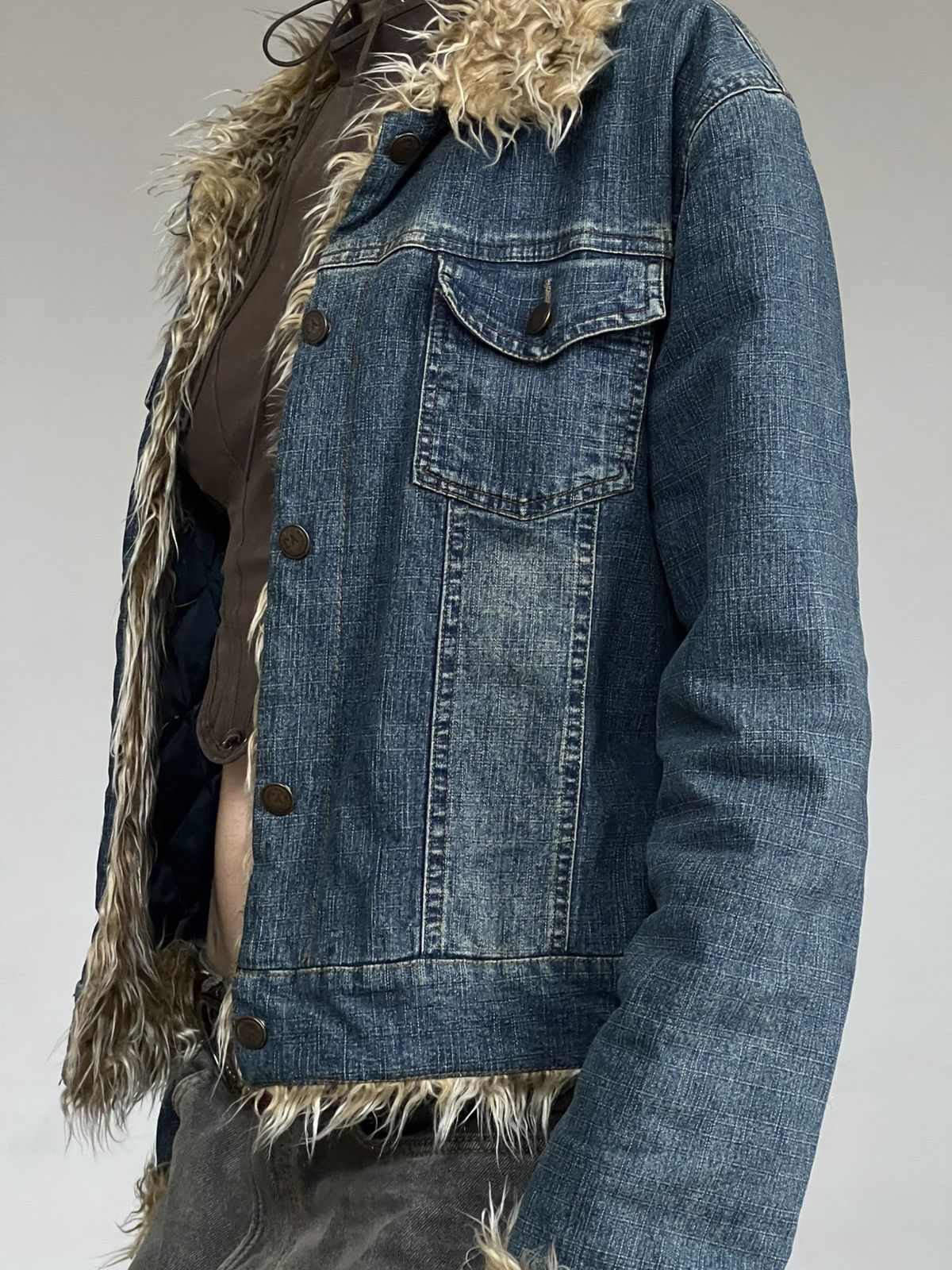 Vintage VINTAGE FAUX FUR DENIM JACKET AFGHAN COAT MINI PENNY LANE Size M / US 6-8 / IT 42-44 - 8 Thumbnail