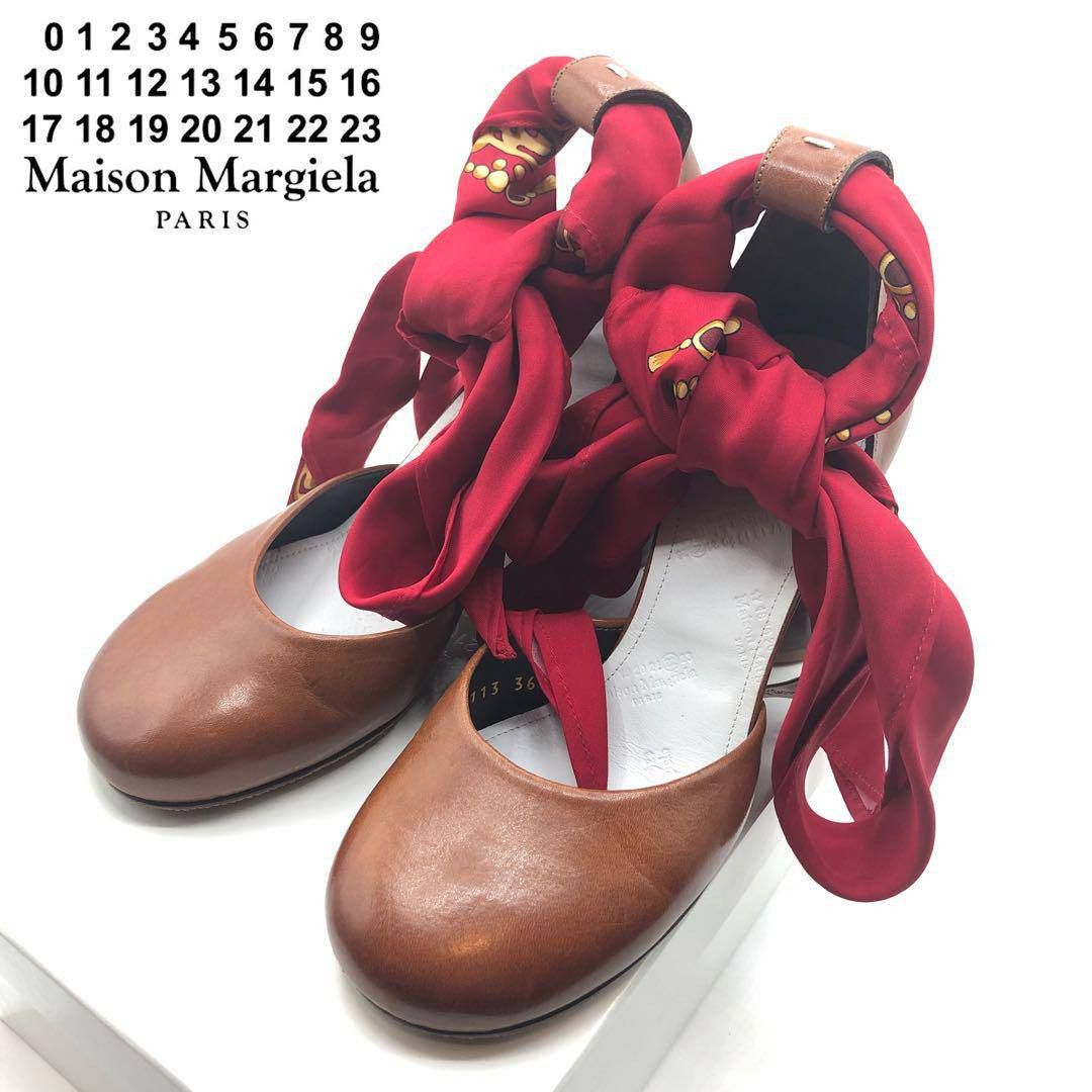 Maison Margiela Maison Margiela Scarf-Tie Brown Leather Block Heels Pumps Size US 9 / IT 39 - 23 Thumbnail
