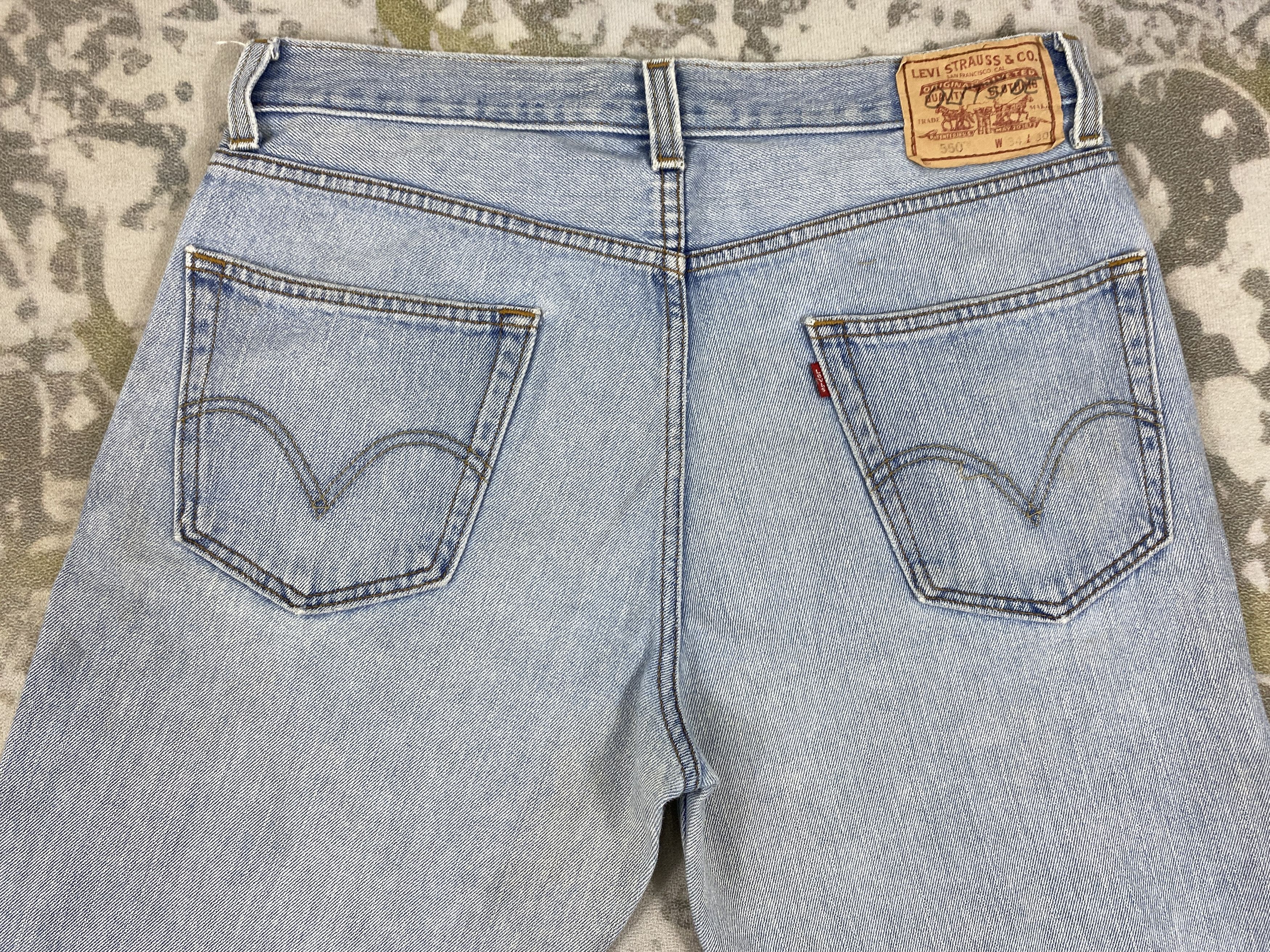 Levi's Light Blue Wash Vintage Levi's 550 34x29.5 Denim -JN1891 Size US 34 / EU 50 - 4 Thumbnail