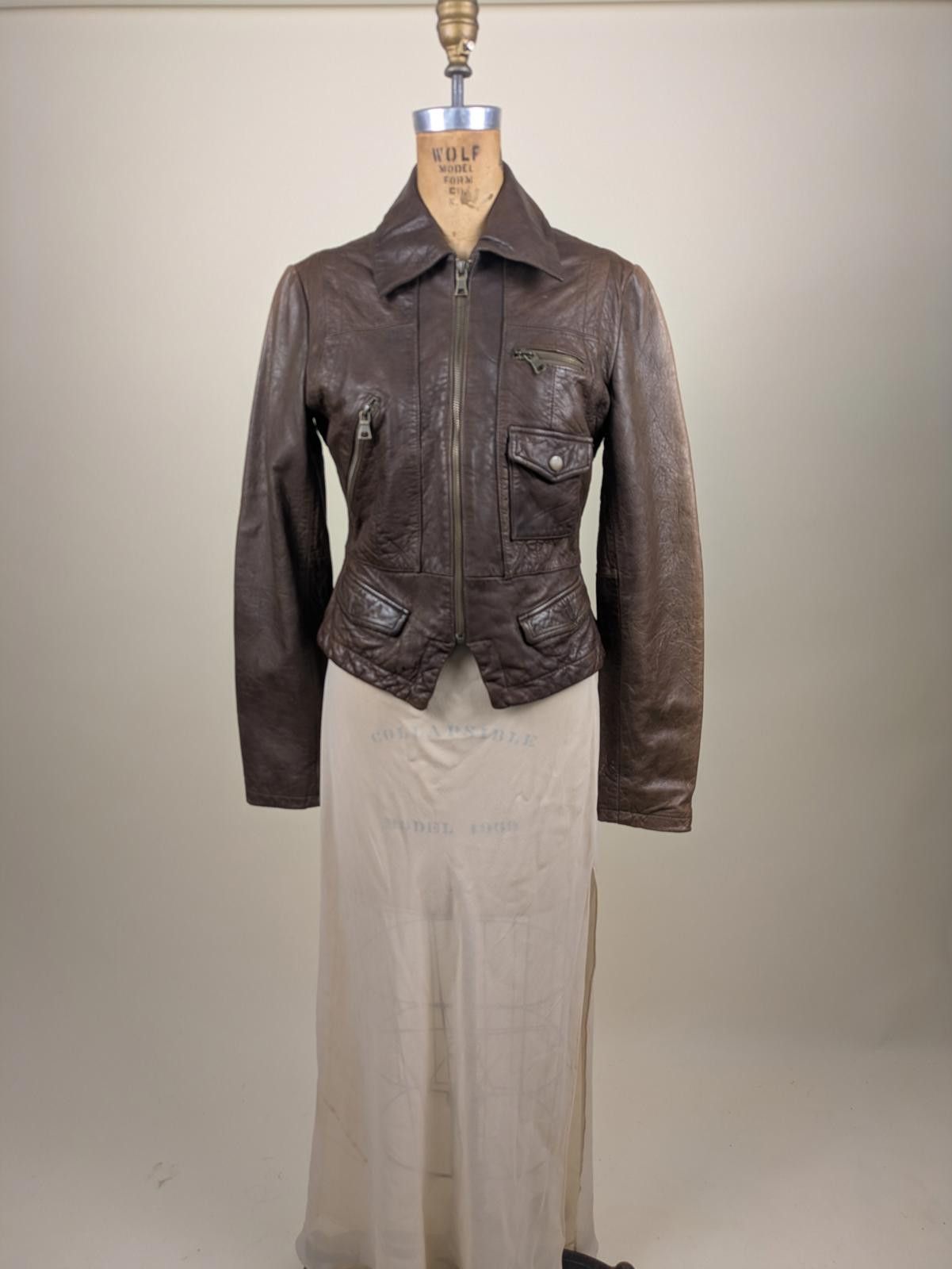 Banana Republic incredible distressed brown leather jacket Size S / US 4 / IT 40 - 1 Thumbnail