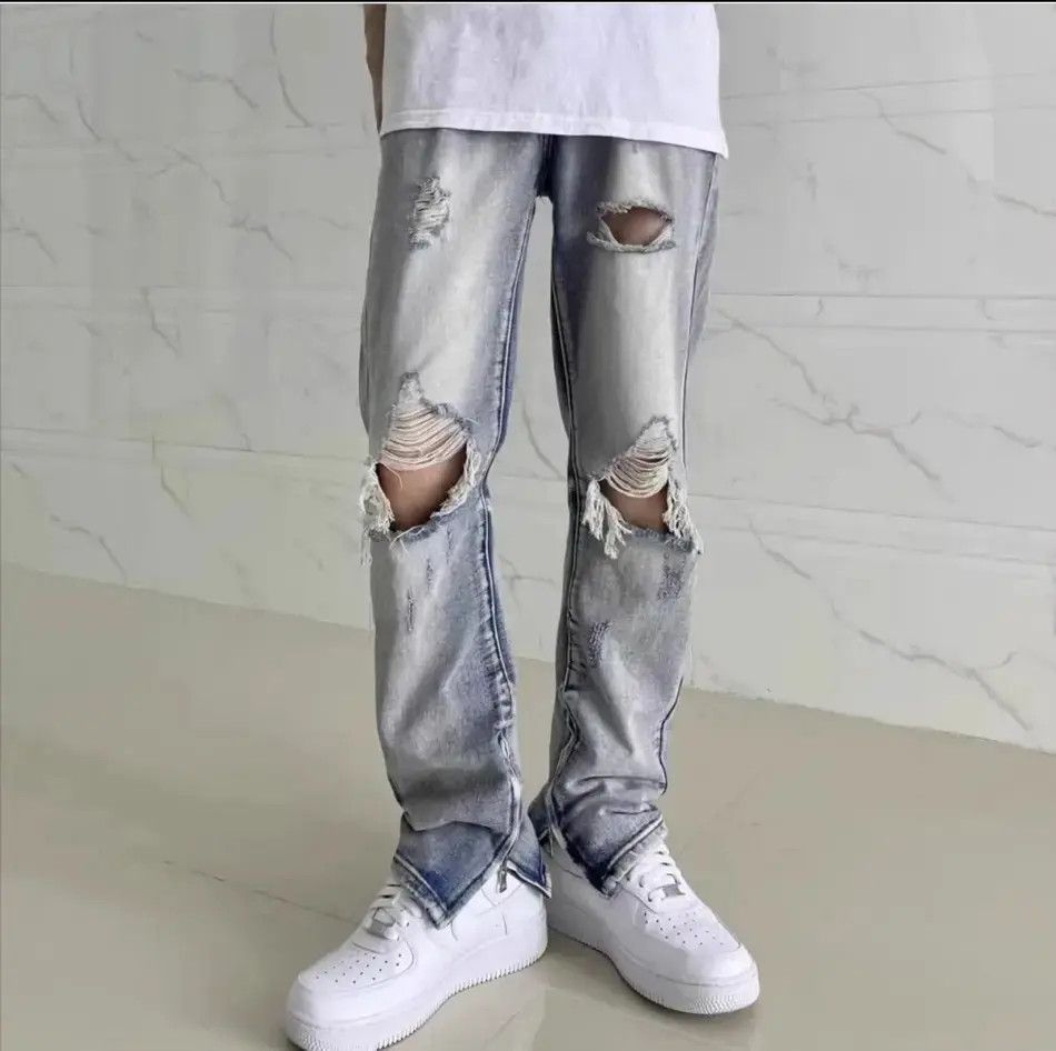 Japanese Brand Zipper High Street Split Hole Jeans Size US 30 / EU 46 - 5 Thumbnail