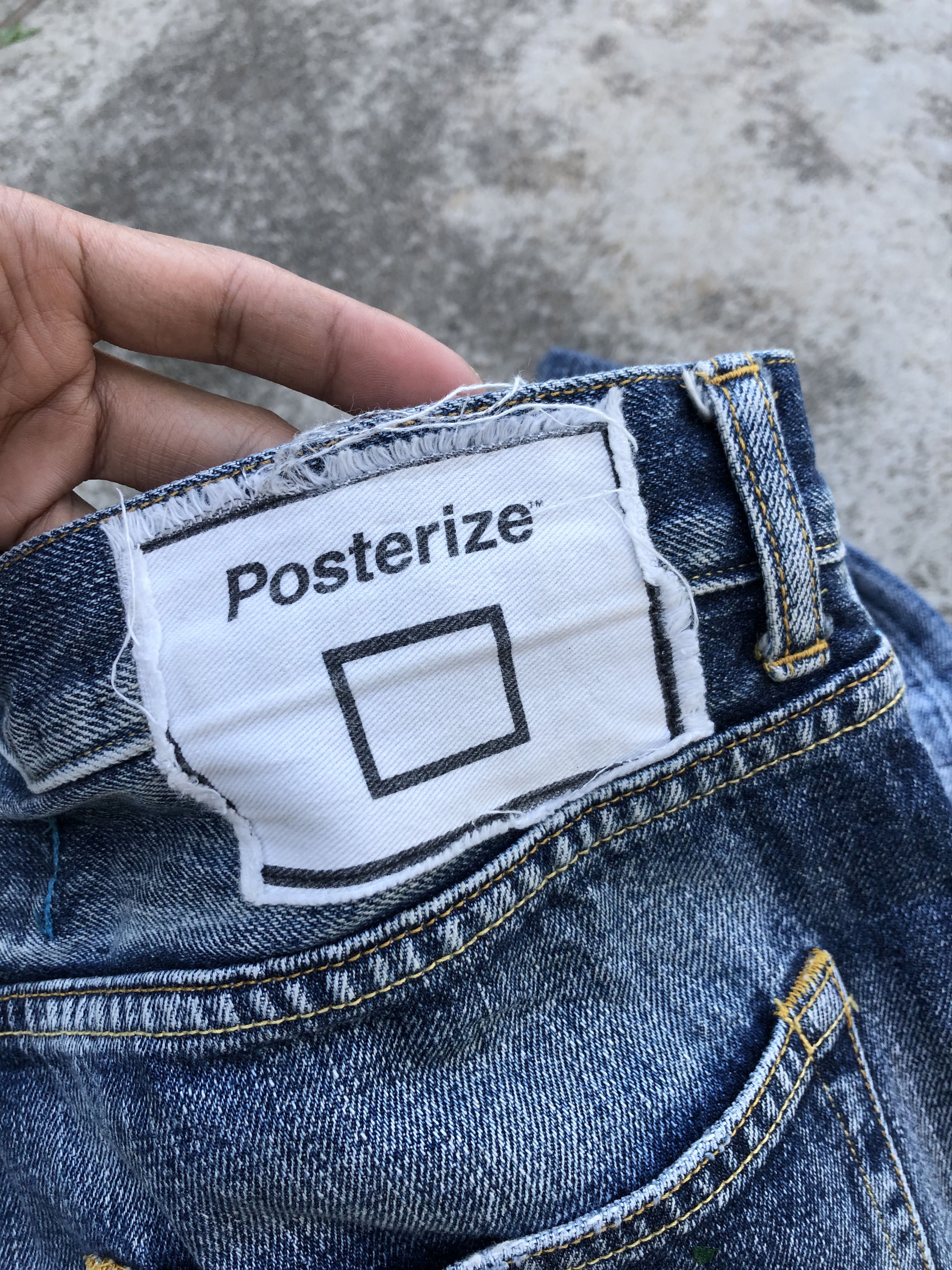 Japanese Brand PAINTED POSTERIZE DISTRESSED DENIM Size US 36 / EU 52 - 5 Thumbnail