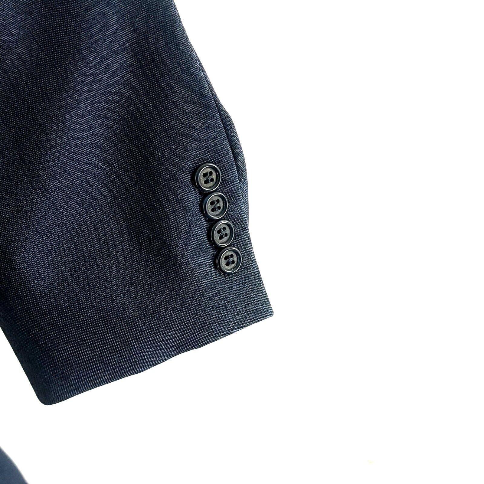 Robert Villini Roberto Villini Italy Zignone Wool 3 Button Sharkskin Blue B Size 42L - 3 Thumbnail