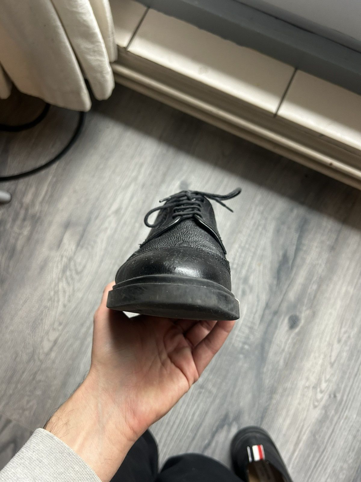 Thom Browne Black Wingtip Brogue Derby Shoes Size US 6.5 / EU 39-40 - 17 Thumbnail