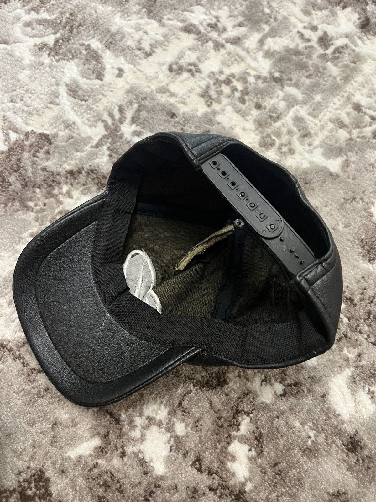 Nike × Vintage Vintage 90s Nike Leather Rare Y2k Swoosh logo Cap Size ONE SIZE - 4 Thumbnail