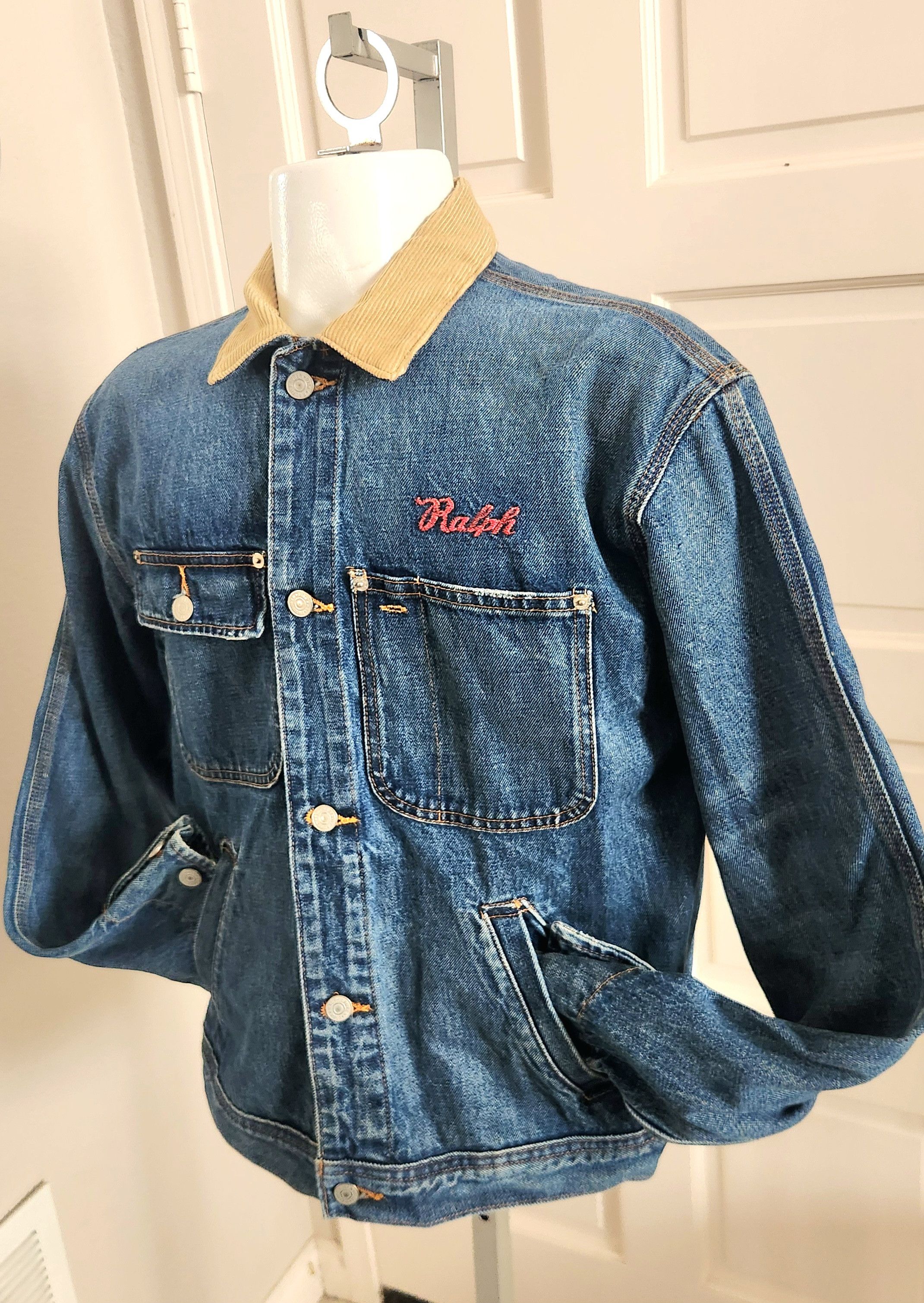 Polo Ralph Lauren Polo Ralph Lauren Tiger Patch Corduroy Collar Denim Jacket S Size US S / EU 44-46 / 1 - 3 Thumbnail