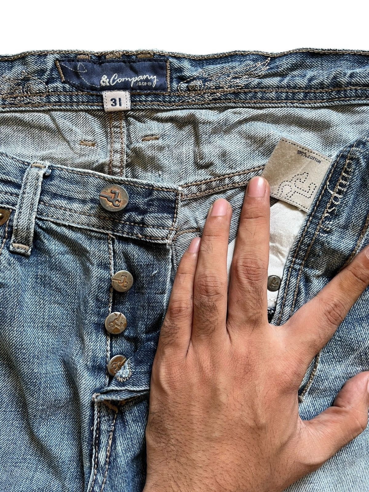 Japanese Brand Vintage Japanese Brand Loose Embellished Jean Shorts Jorts Size US 31 - 8 Thumbnail