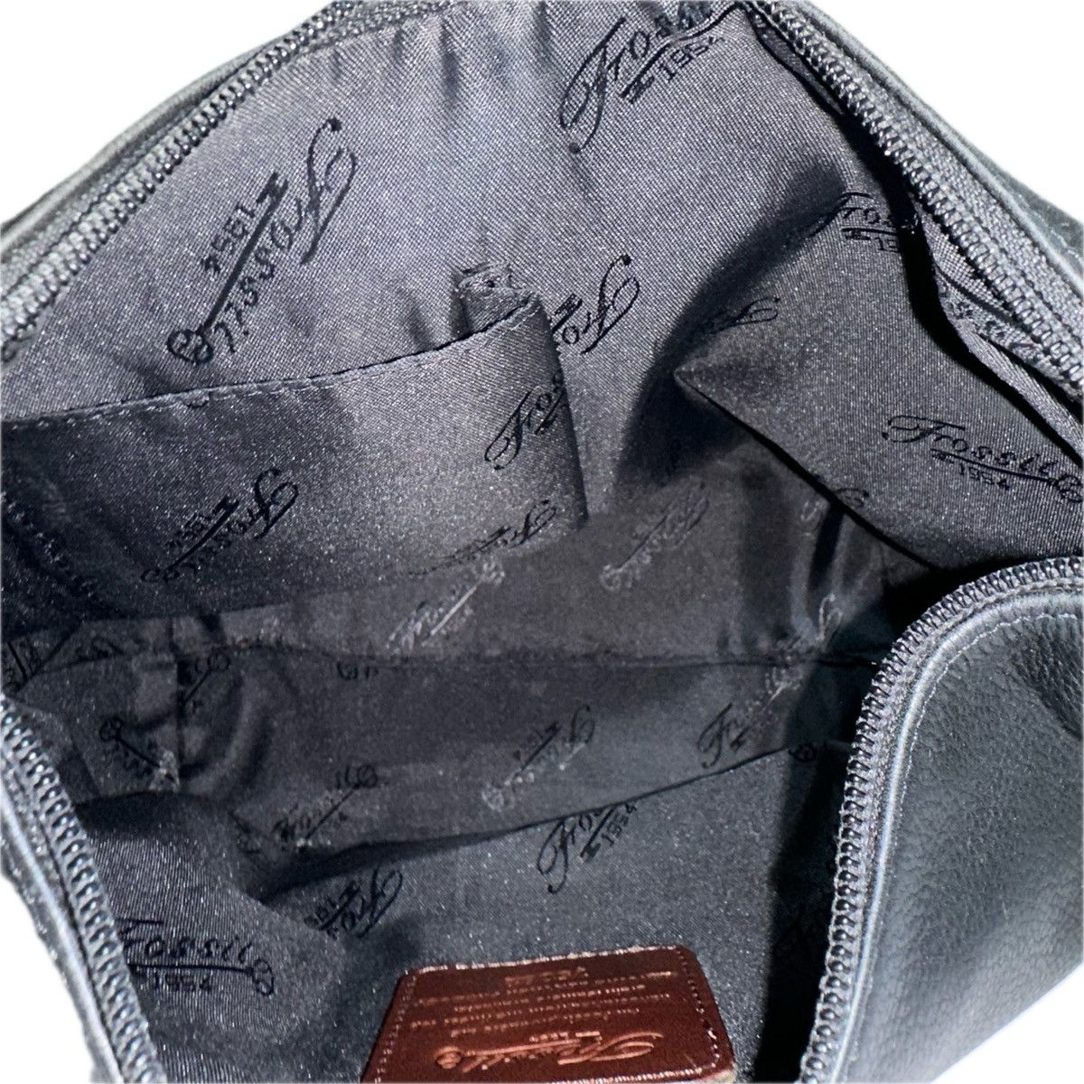 Fossil Vintage Fossil Black Leather Accents Brailed Strap Hobo Bag Size ONE SIZE - 12 Thumbnail
