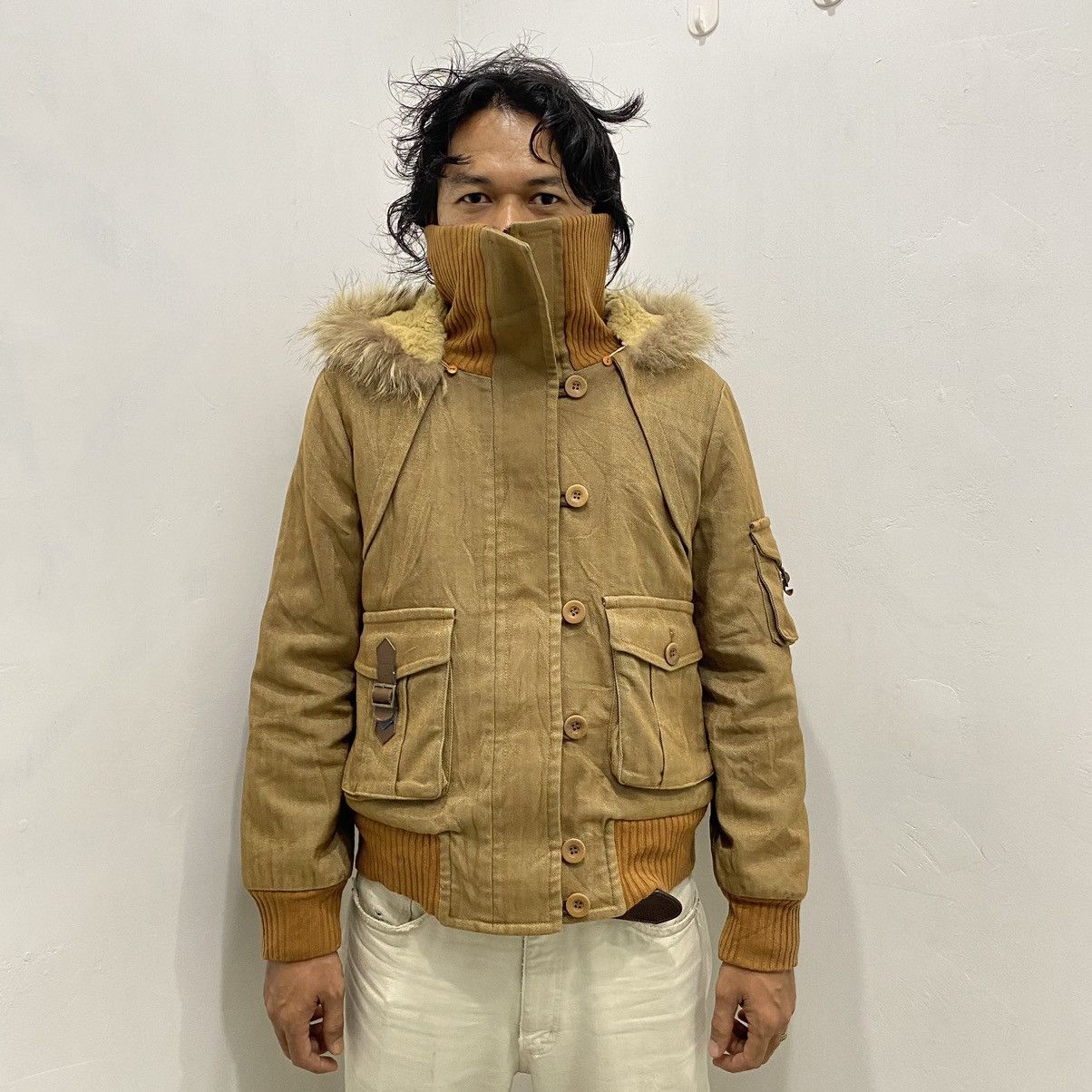 If Six Was Nine × Japanese Brand × Le Grande Bleu (L.G.B.) Vintage Egoist Fur Hooded Parka Jacket Size US M / EU 48-50 / 2 - 8 Thumbnail