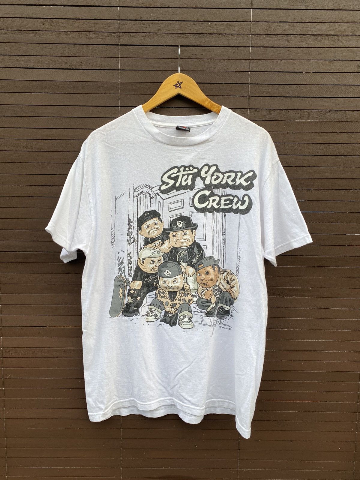 Stussy × Vintage Vintage Stussy x Pound Stu York Crew Photo tee Size US L / EU 52-54 / 3 - 1 Thumbnail